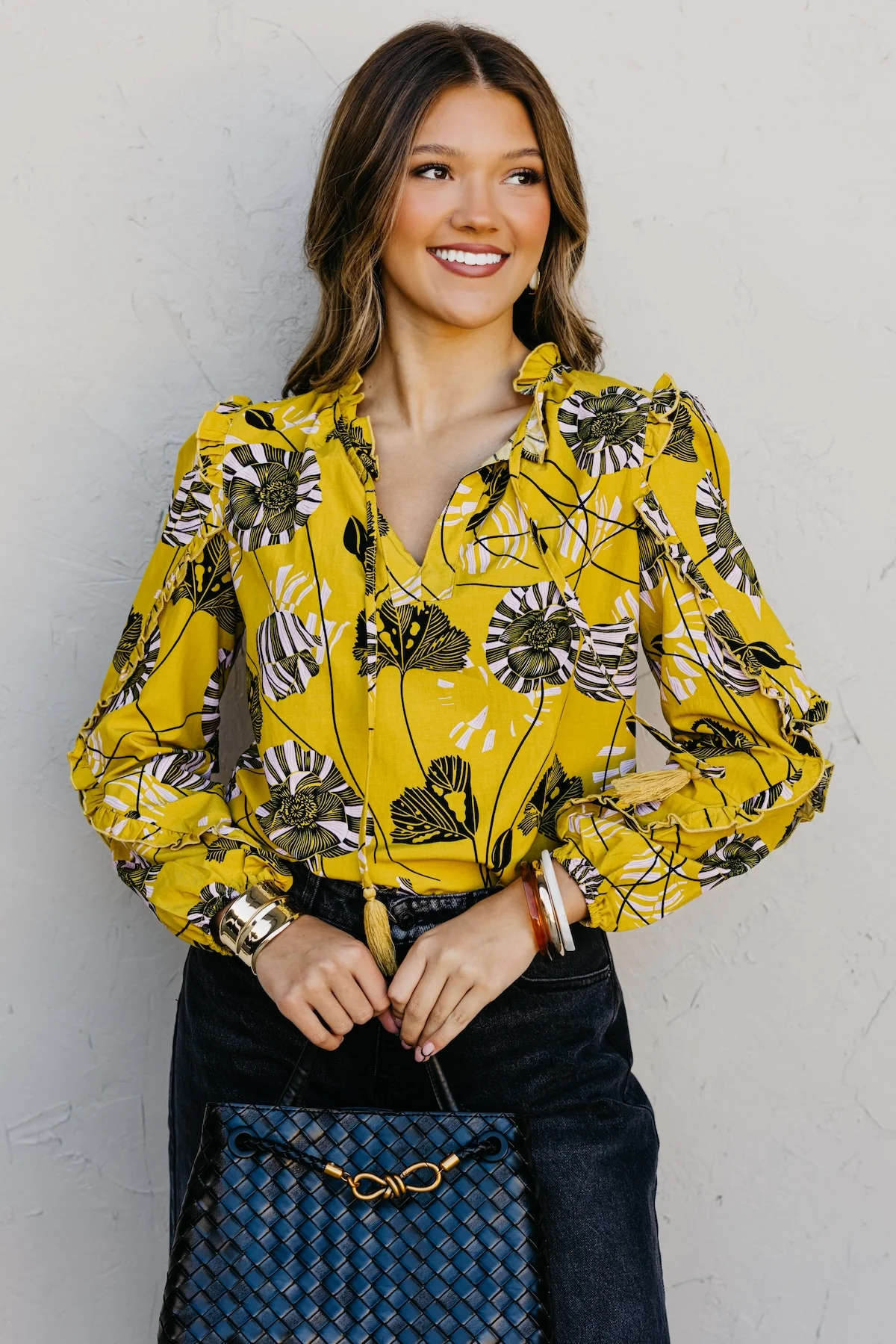 The Joey Printed Peasant Tie Top - Image 6