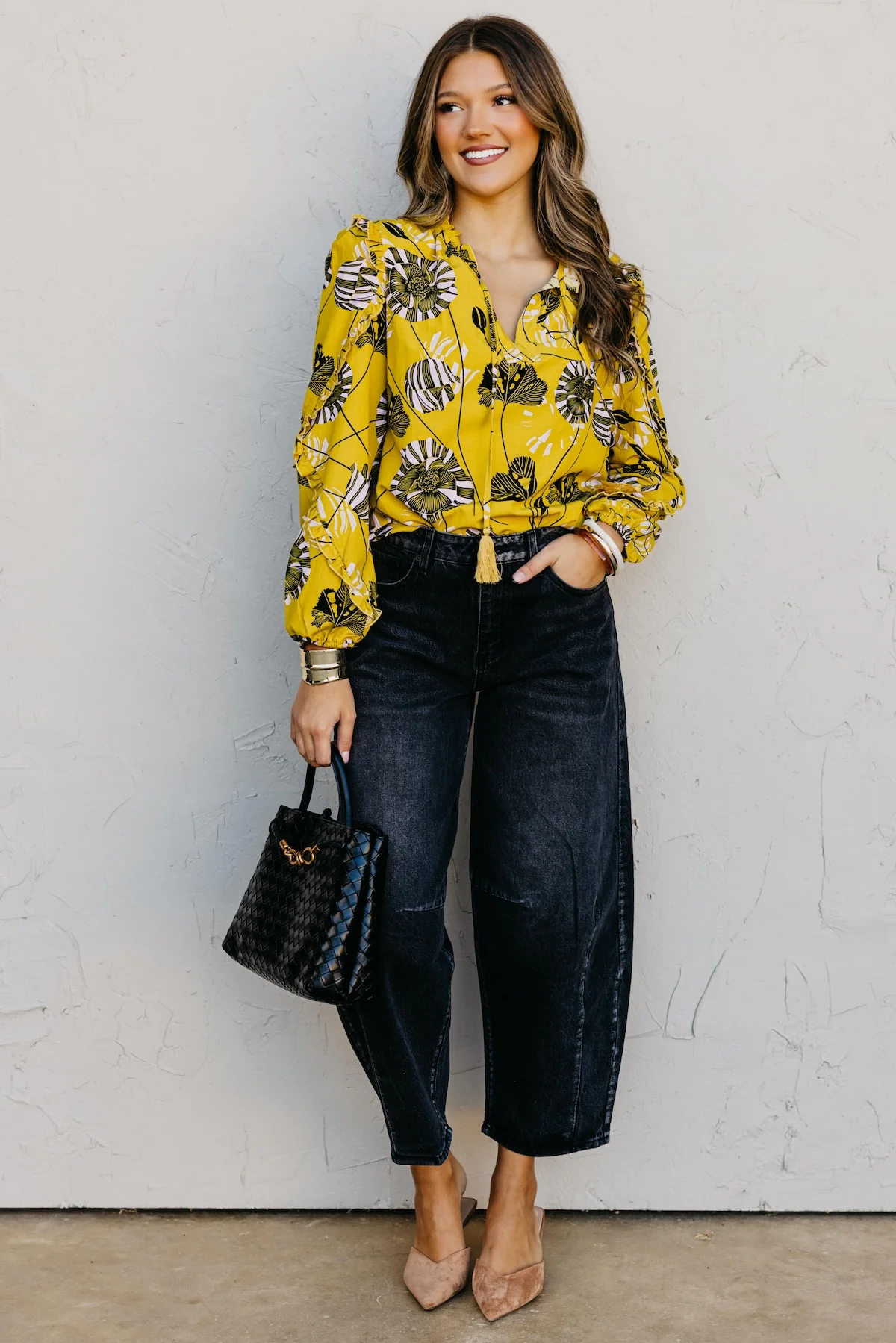 The Joey Printed Peasant Tie Top - Image 7