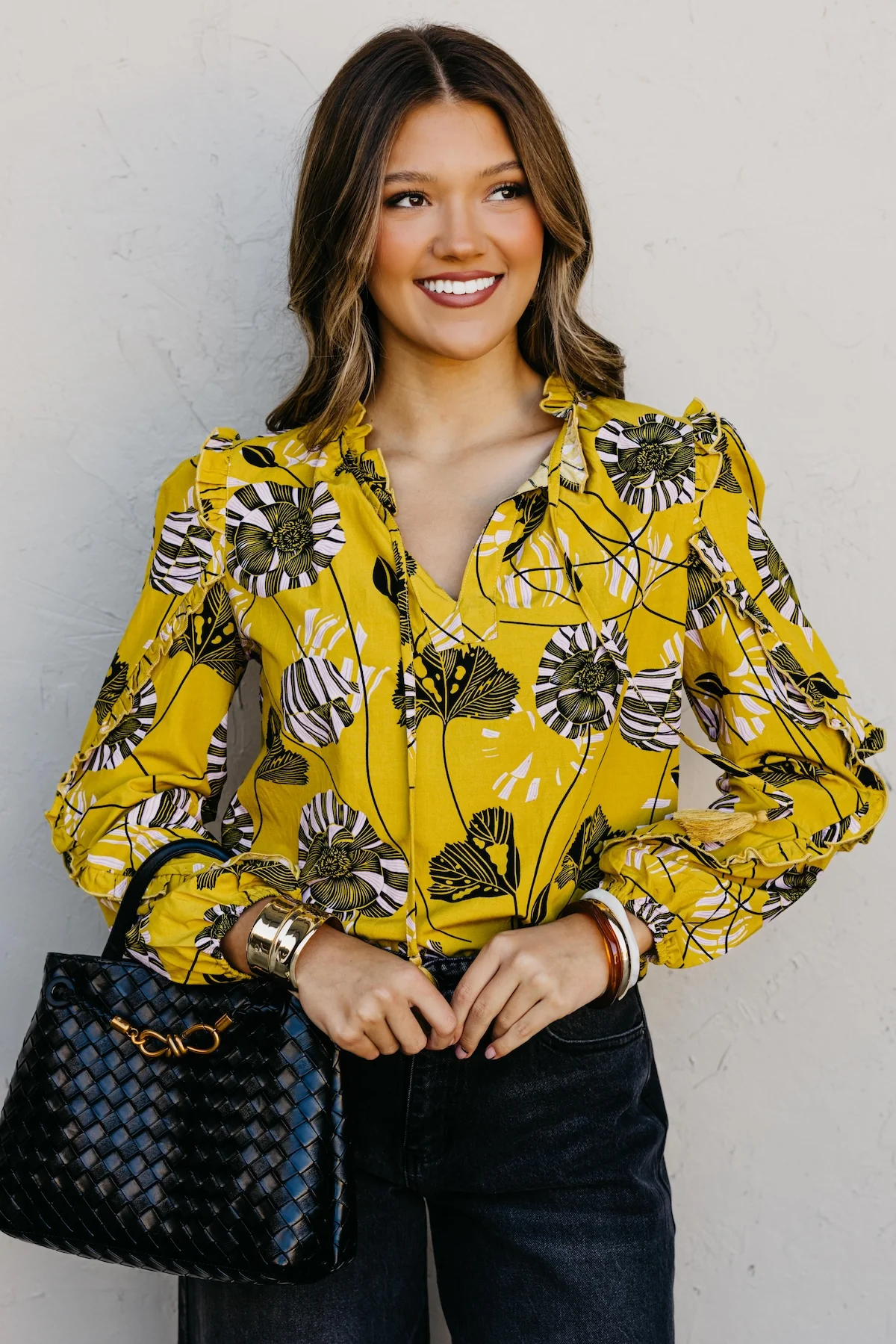 The Joey Printed Peasant Tie Top - Image 9