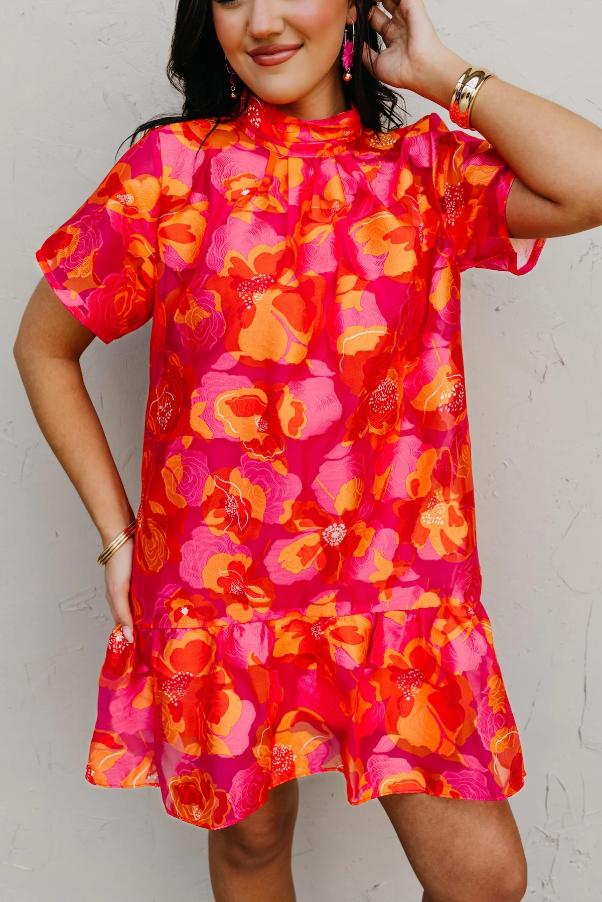 The Jonella Floral Tie Mini Dress - Image 3