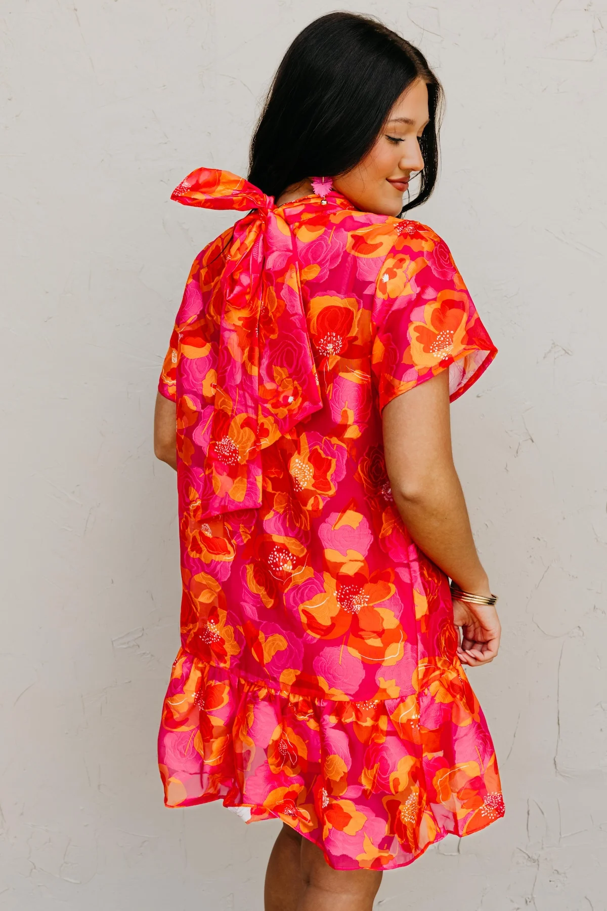 The Jonella Floral Tie Mini Dress - Image 8