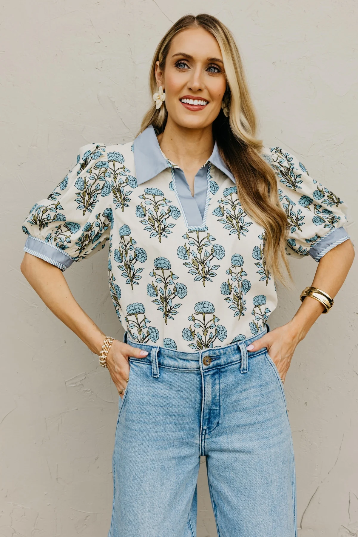 The Jorge Floral Puff Sleeve Blouse - Image 6
