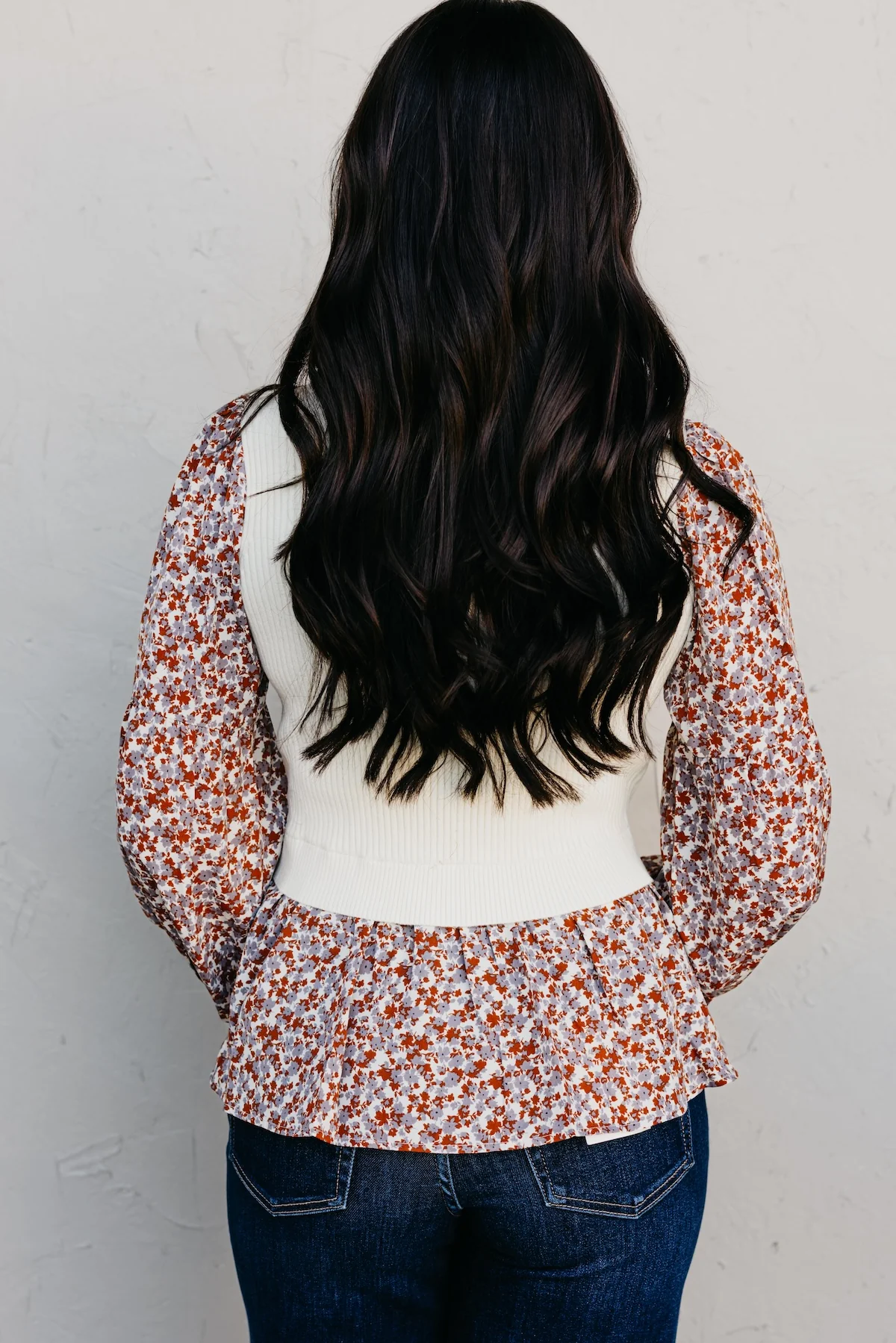 The Josie Mixed Media Peplum Sweater - Image 9