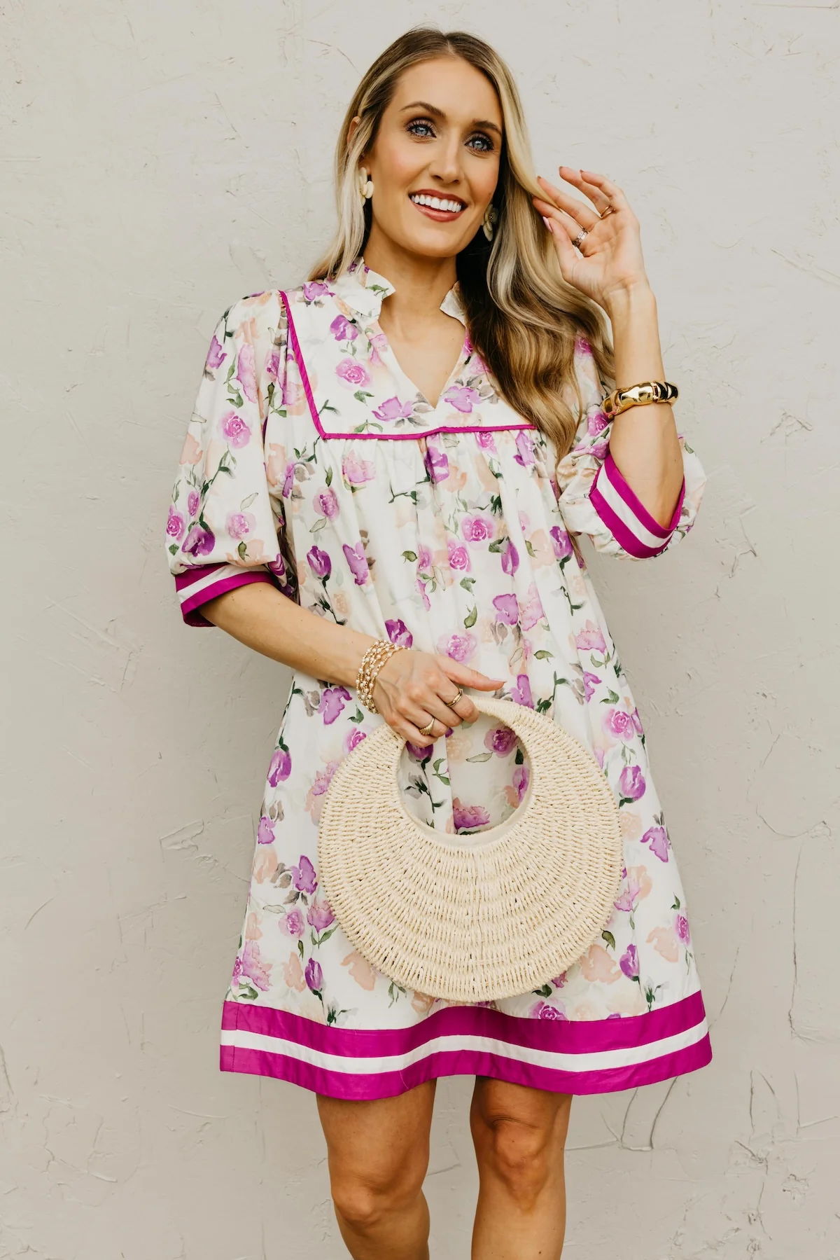 The Josue Floral Trim Detail Mini Dress - Image 3