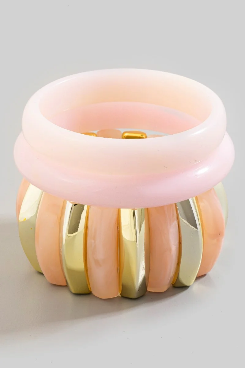 The Journee Marble Resin Bracelet Set - Image 2