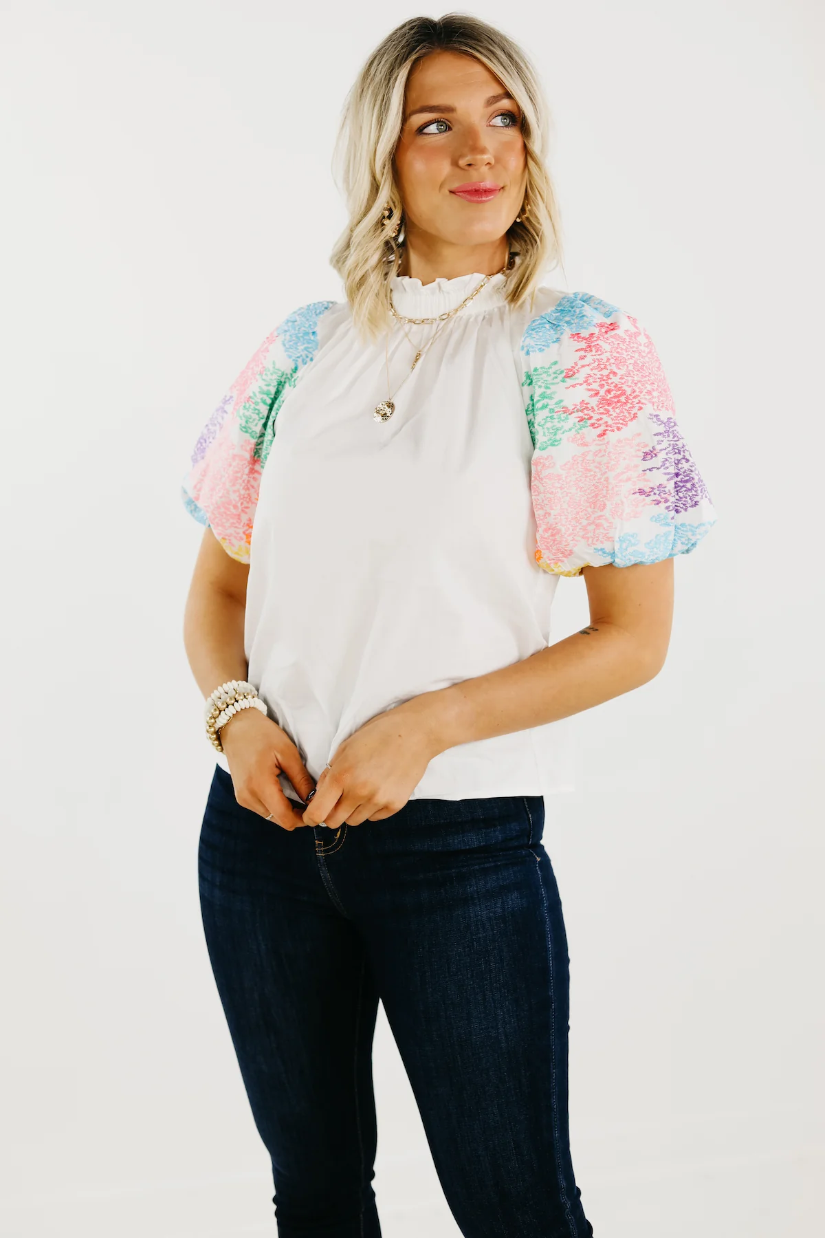 The Journey Embroidered Balloon Sleeve Blouse - FINAL SALE - Image 10