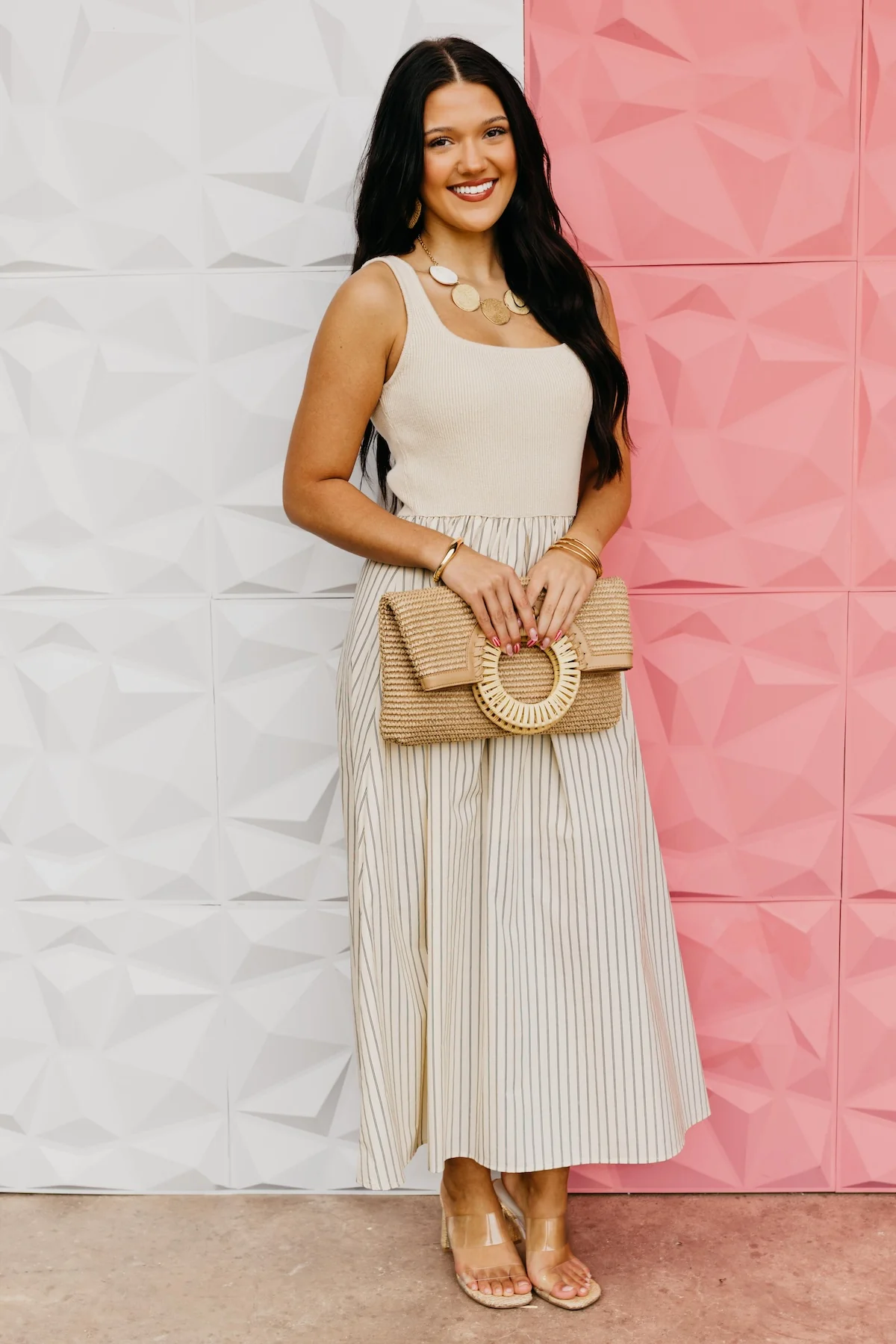 The Juan Mixed Media Midi Dress - Image 3