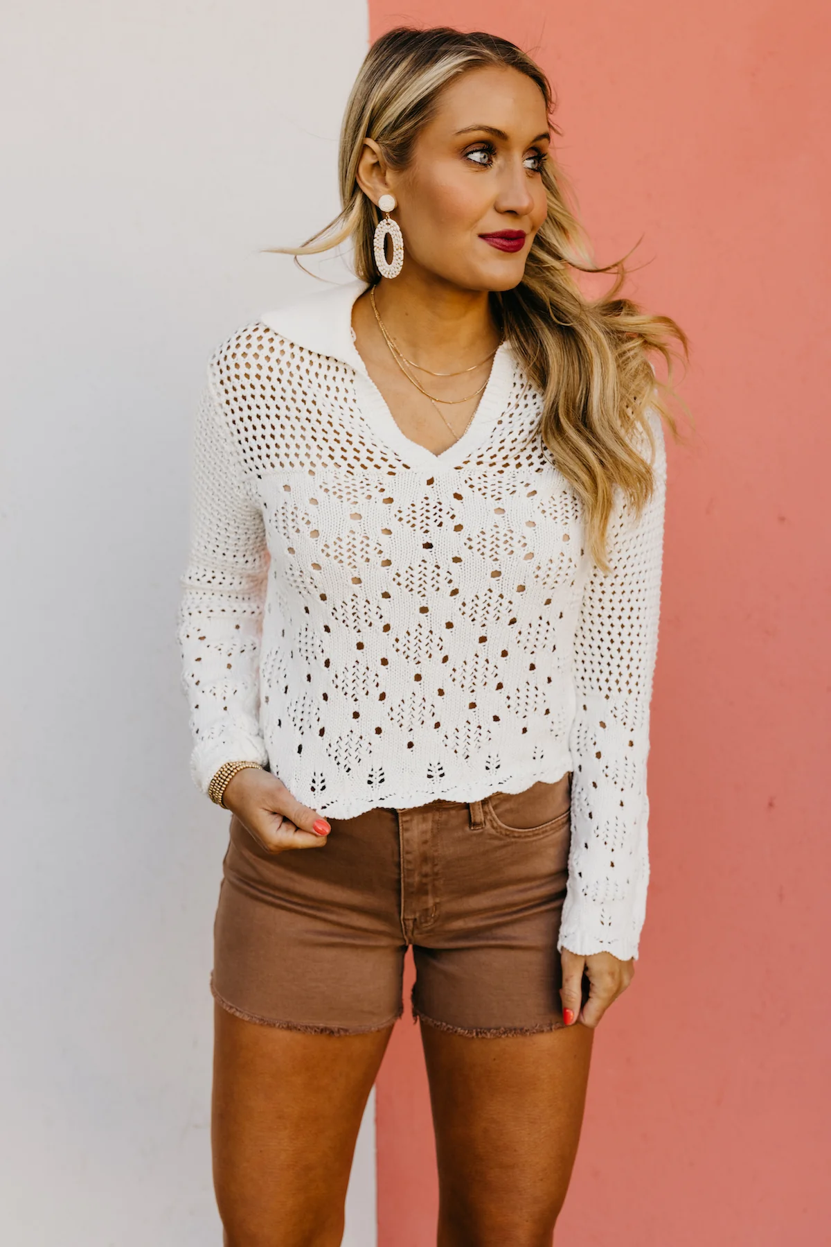 The Judah Collared Pointelle Sweater - Image 8