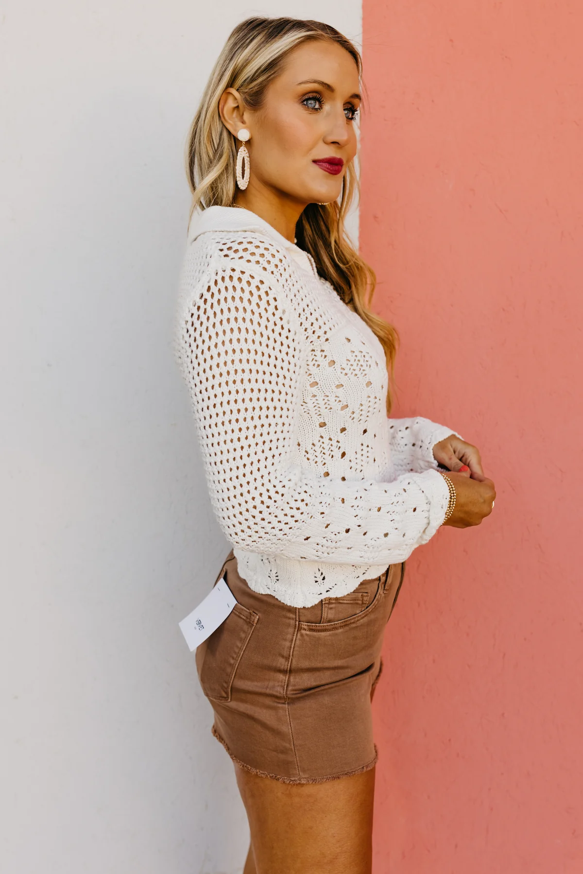The Judah Collared Pointelle Sweater - Image 9