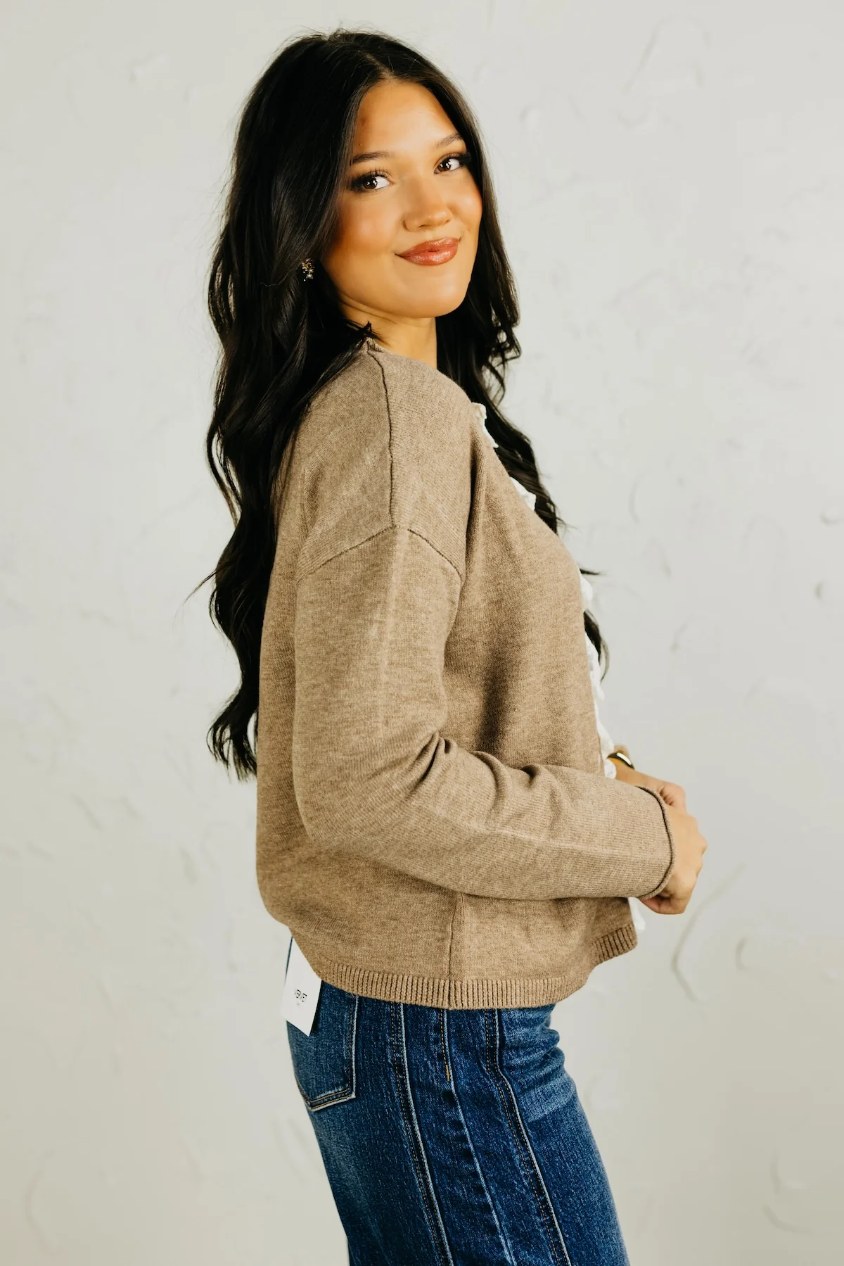 The Julian Lace Trim Button Up Sweater - Image 6