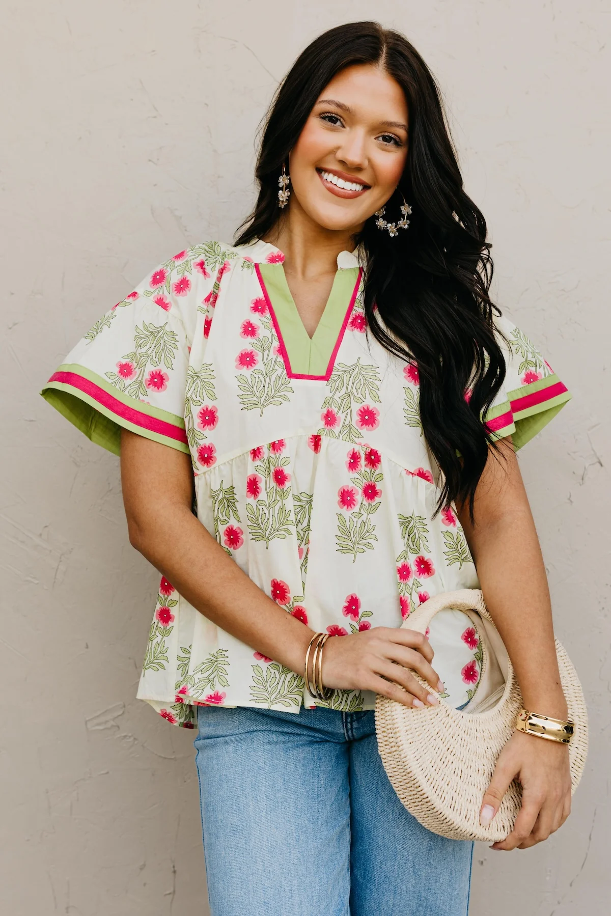 The Kaden Floral Peplum Blouse - Image 4