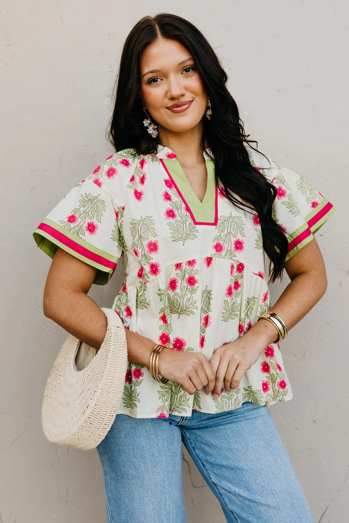 The Kaden Floral Peplum Blouse - Image 5