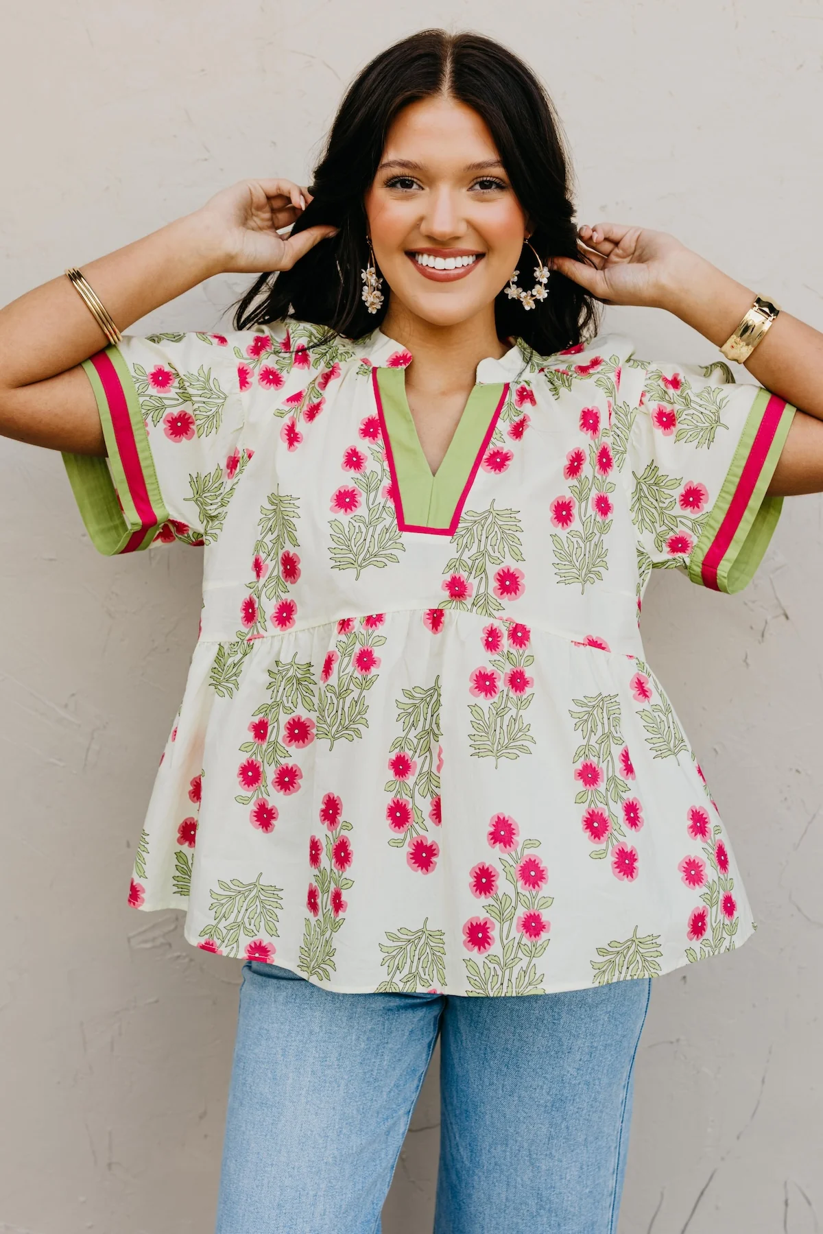 The Kaden Floral Peplum Blouse - Image 7
