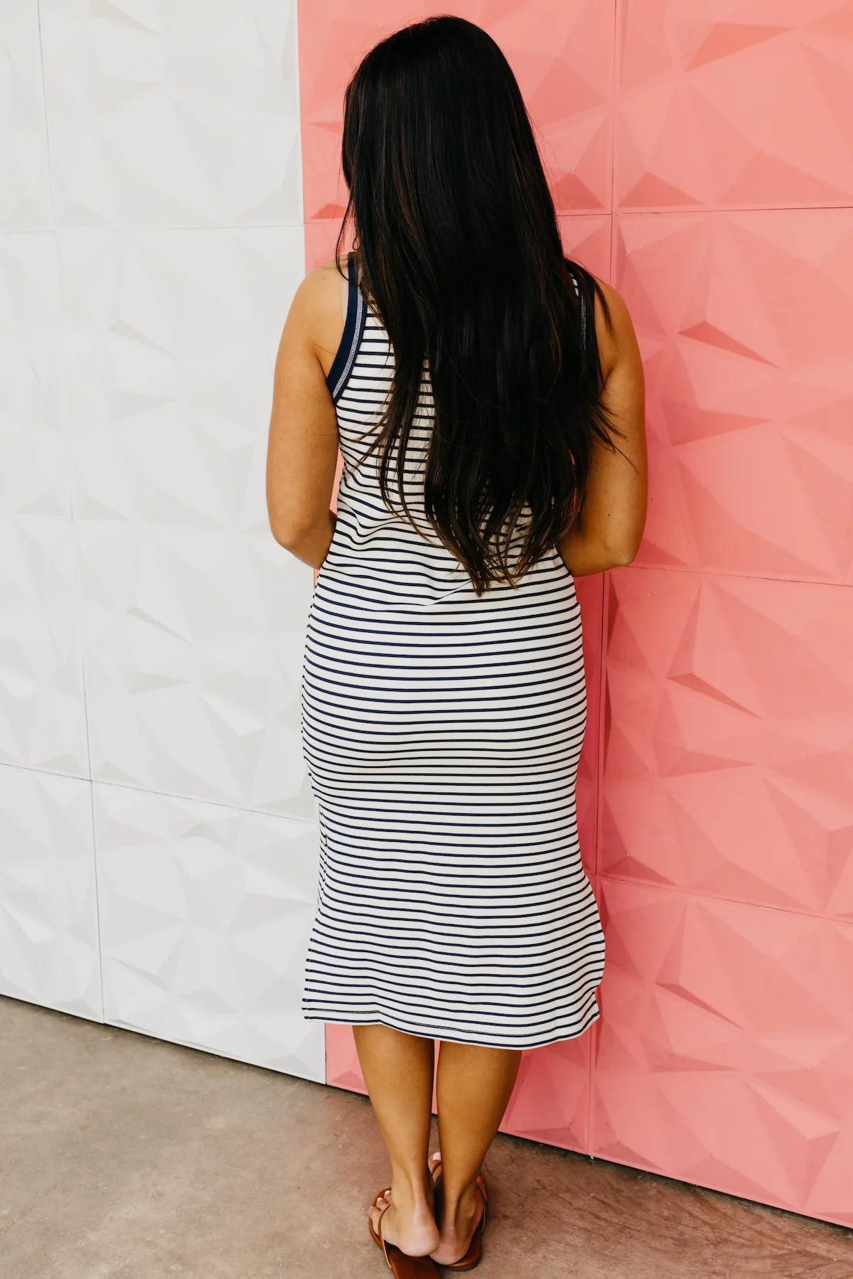 The Kaitlyn Stripe Contrast Midi Dress - Image 8