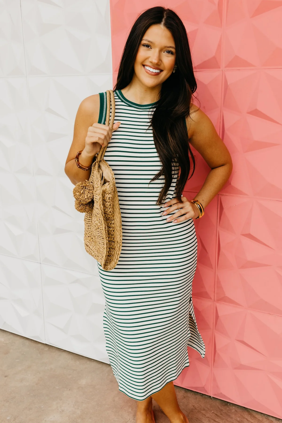 The Kaitlyn Stripe Contrast Midi Dress