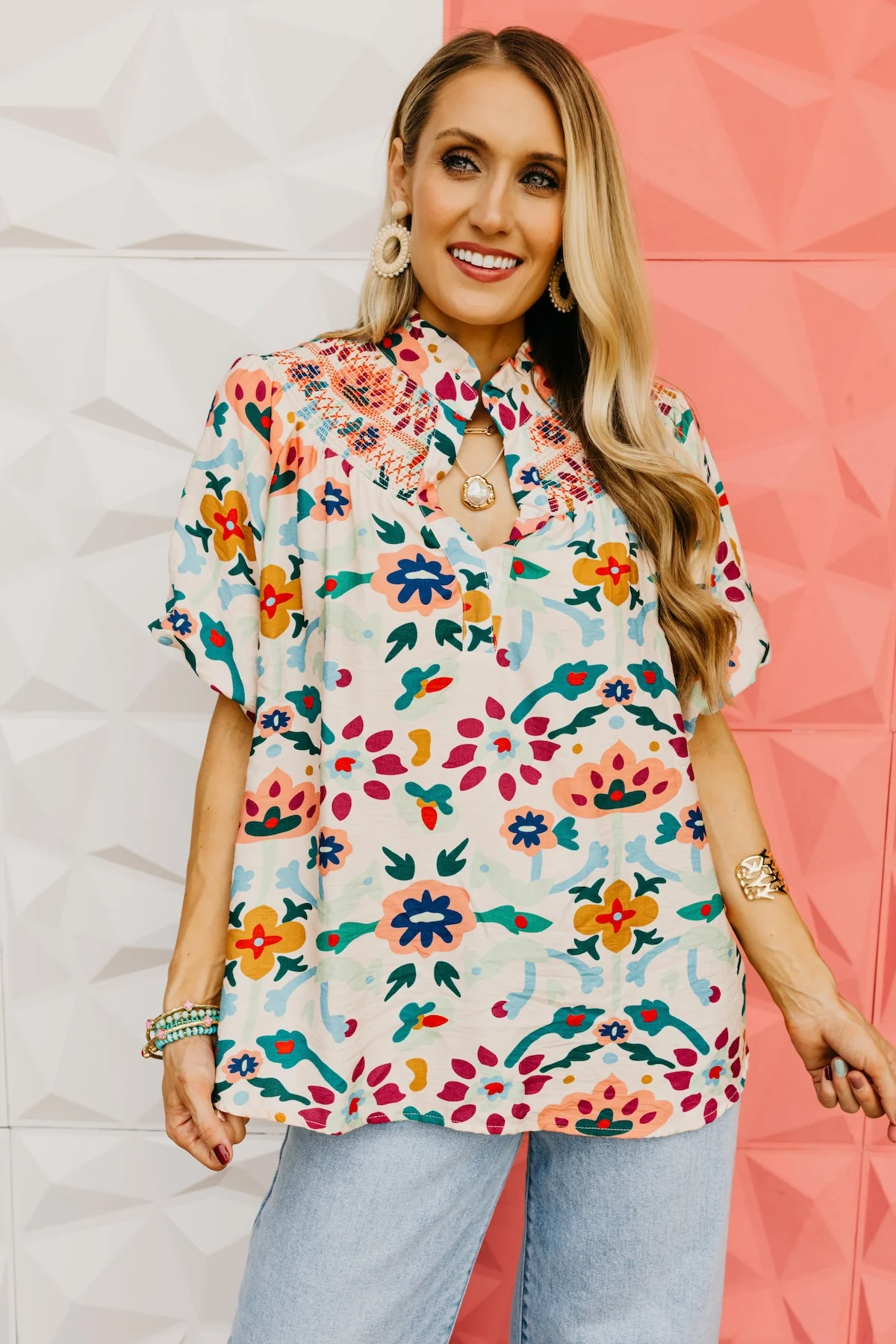 The Kane Smocked Yoke Blouse - Image 10