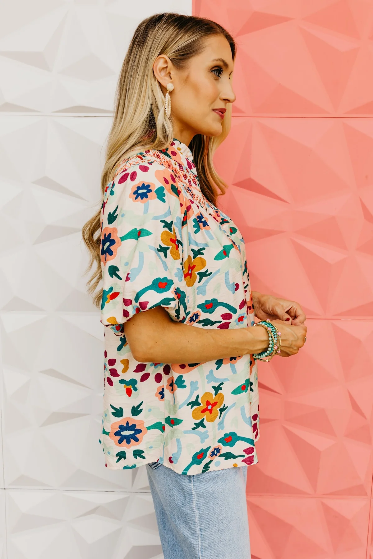The Kane Smocked Yoke Blouse - Image 11