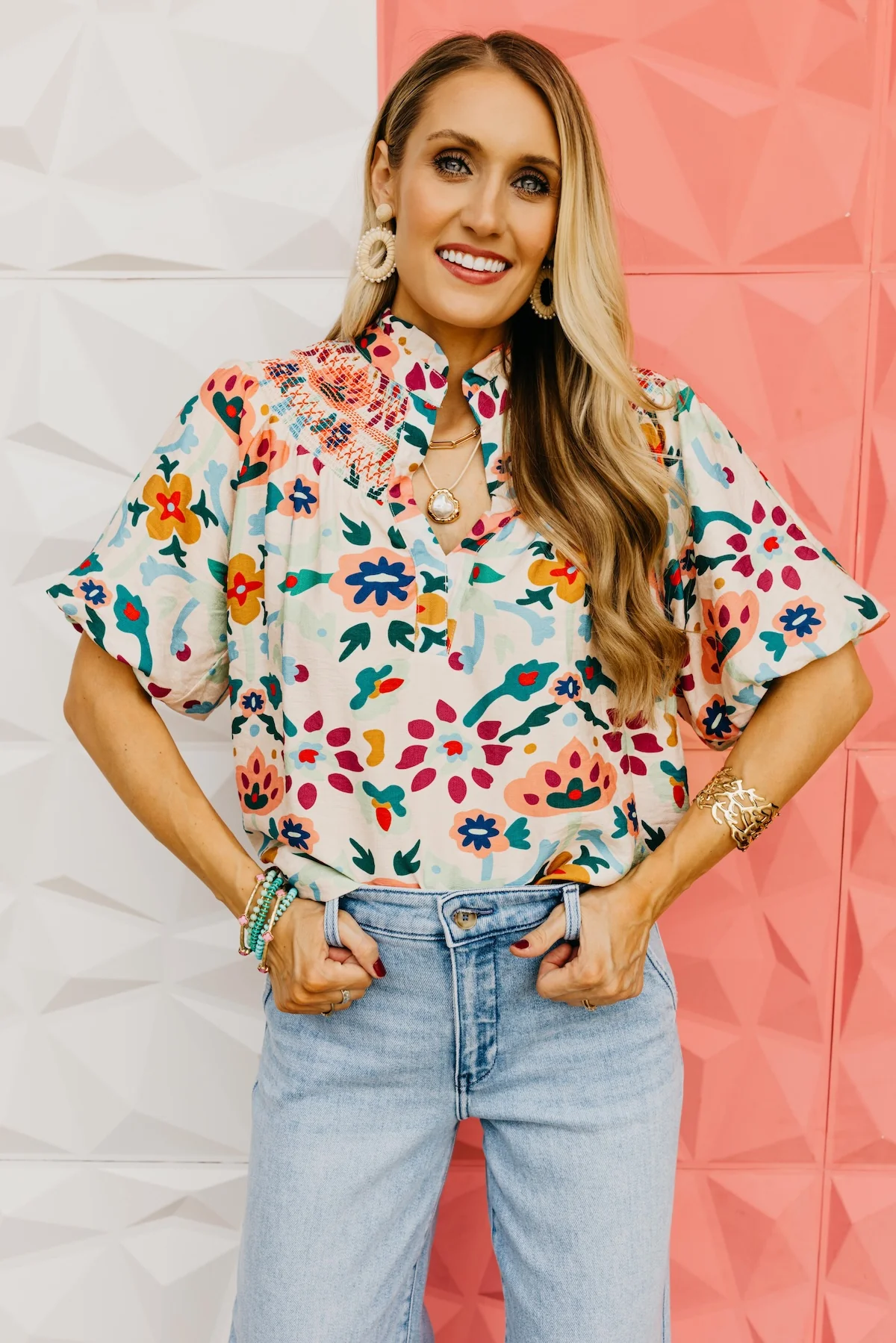 The Kane Smocked Yoke Blouse - Image 7