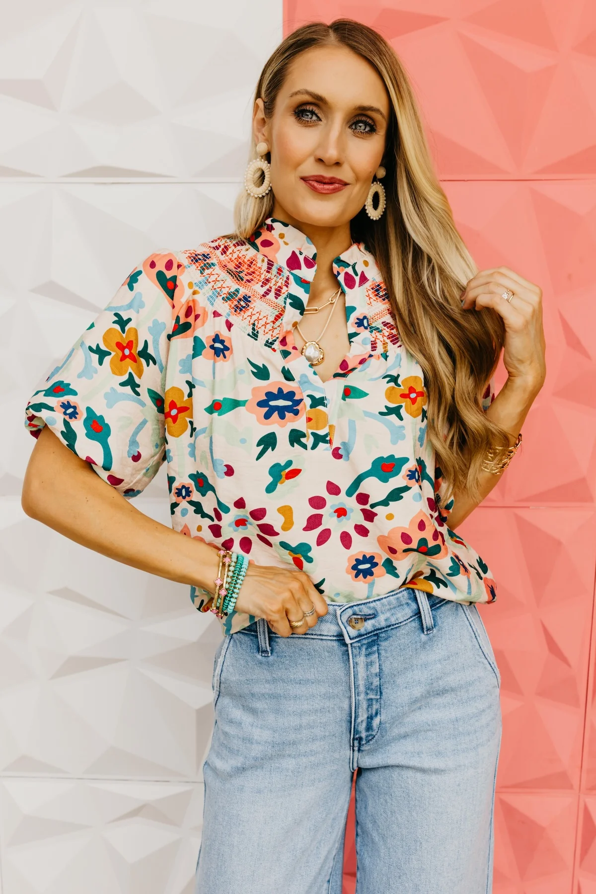 The Kane Smocked Yoke Blouse - Image 9