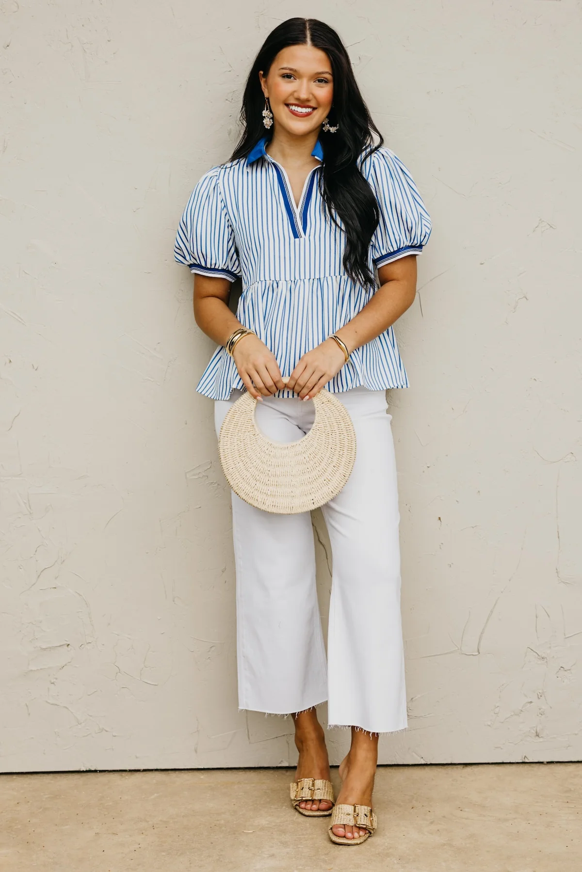 The Karter Puff Sleeve Striped Top - Image 2