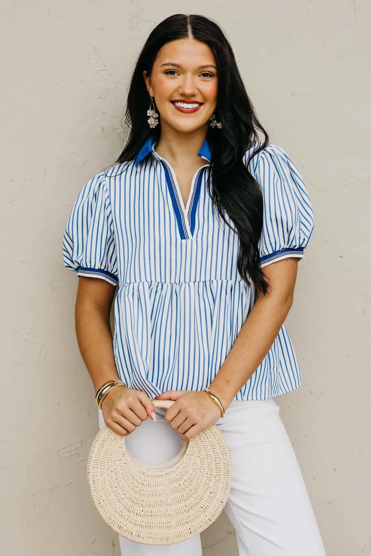 The Karter Puff Sleeve Striped Top - Image 4