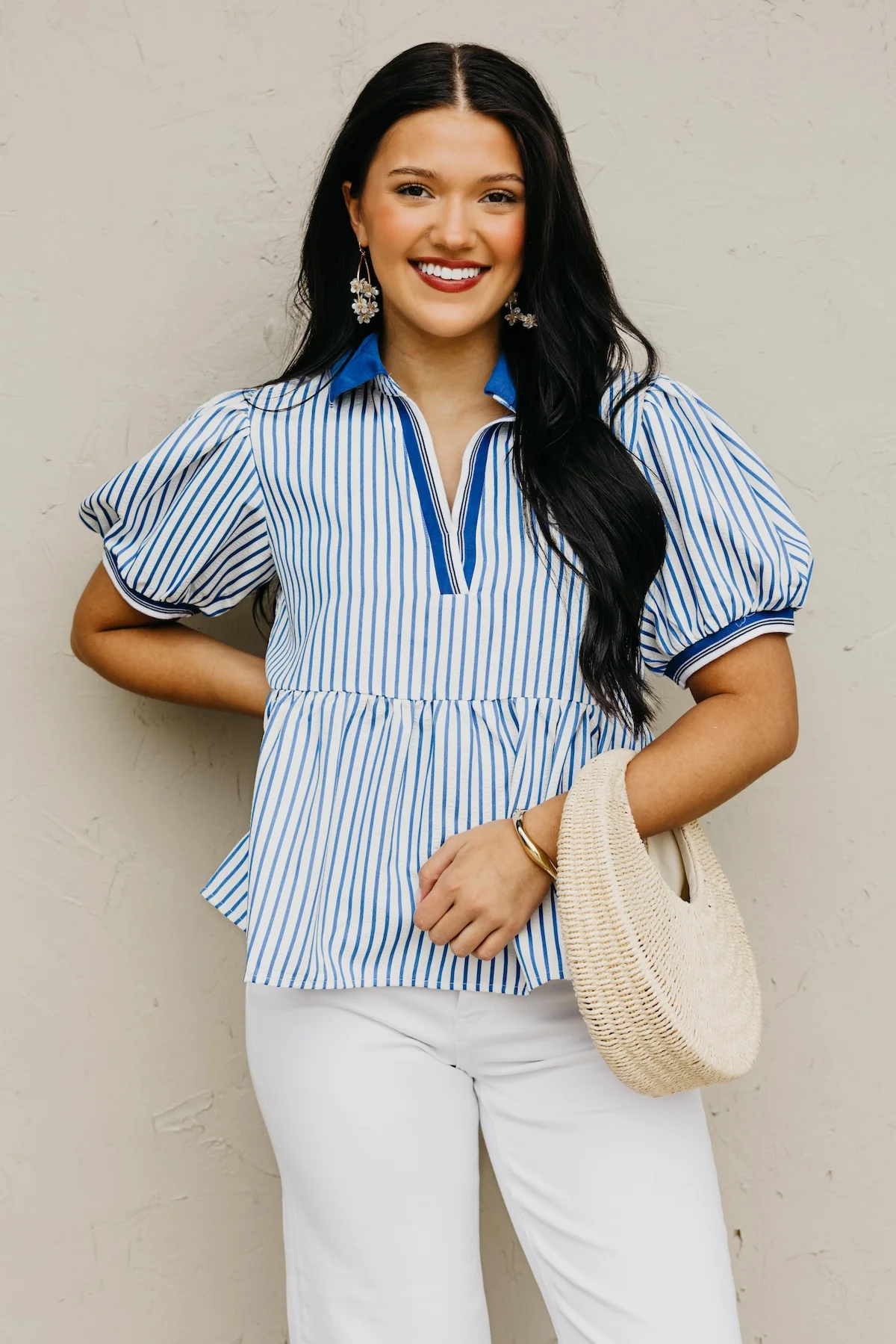 The Karter Puff Sleeve Striped Top - Image 6
