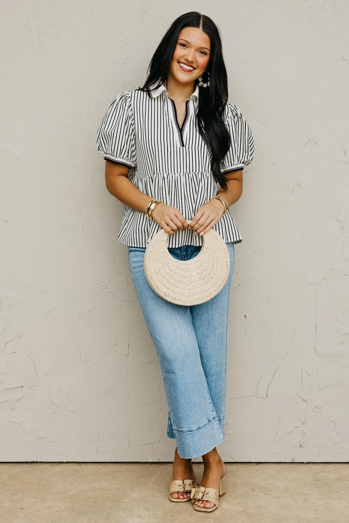 The Karter Puff Sleeve Striped Top - Image 4