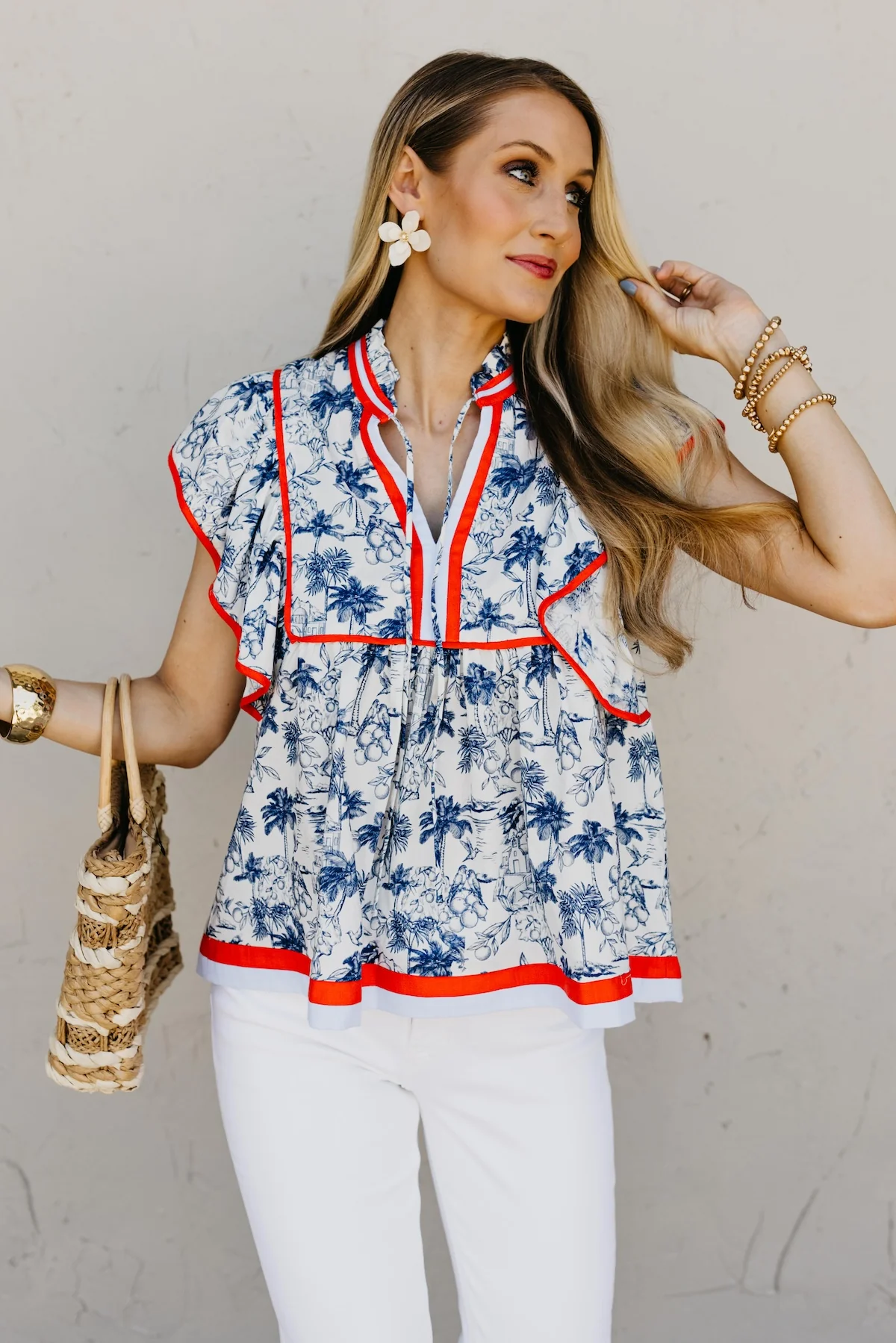 The Kasen Flutter Sleeve Top - Image 3