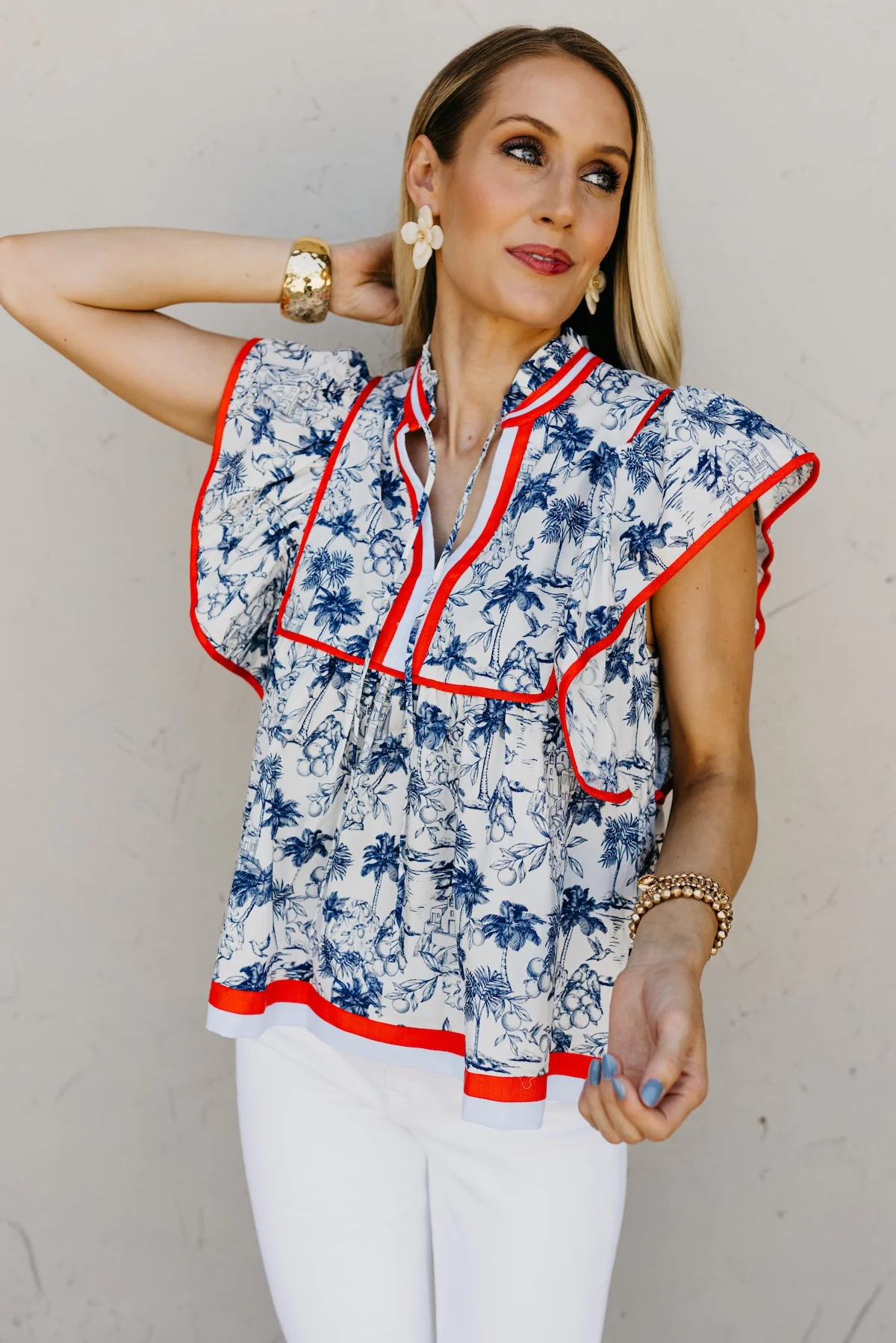 The Kasen Flutter Sleeve Top - Image 5