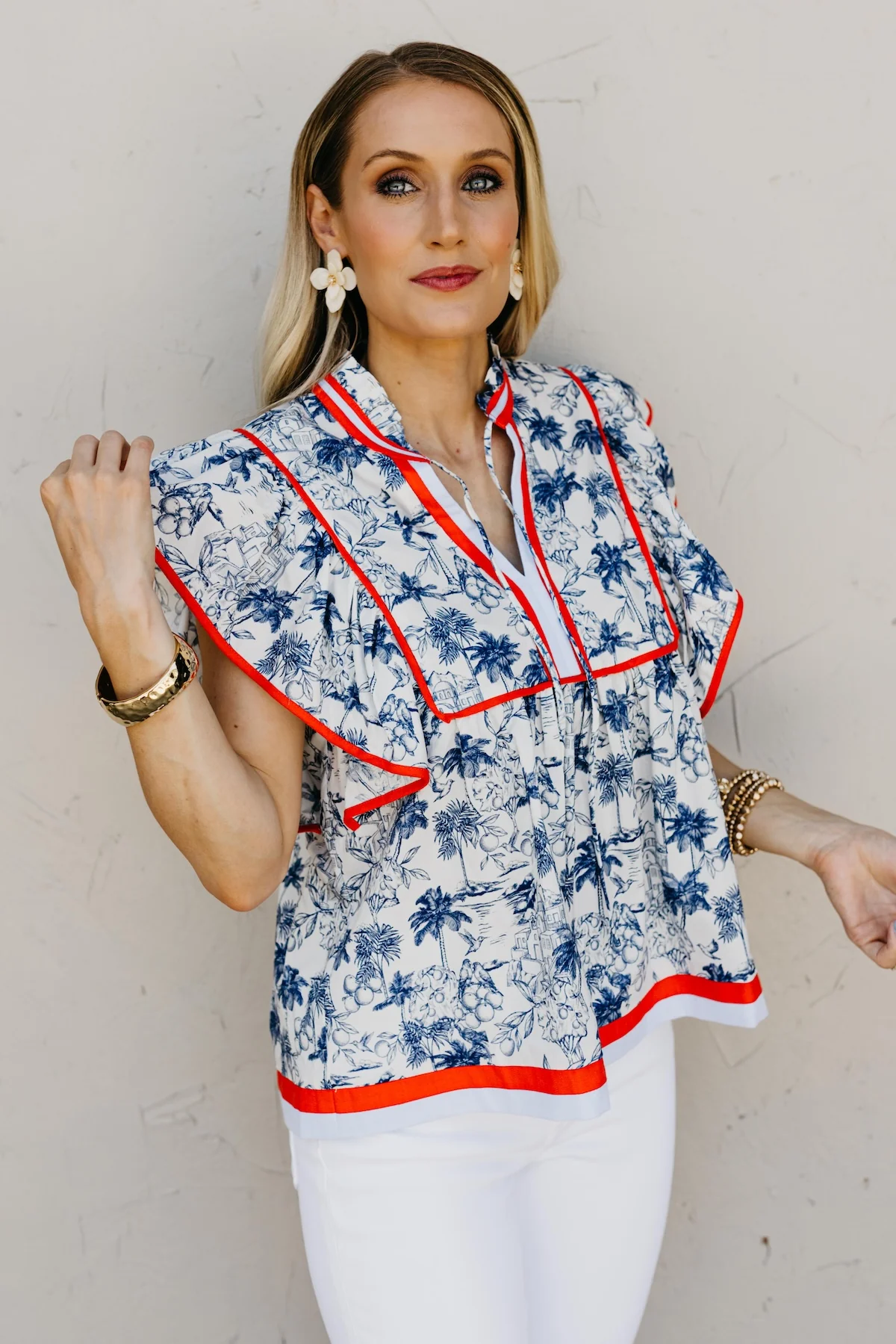 The Kasen Flutter Sleeve Top - Image 6