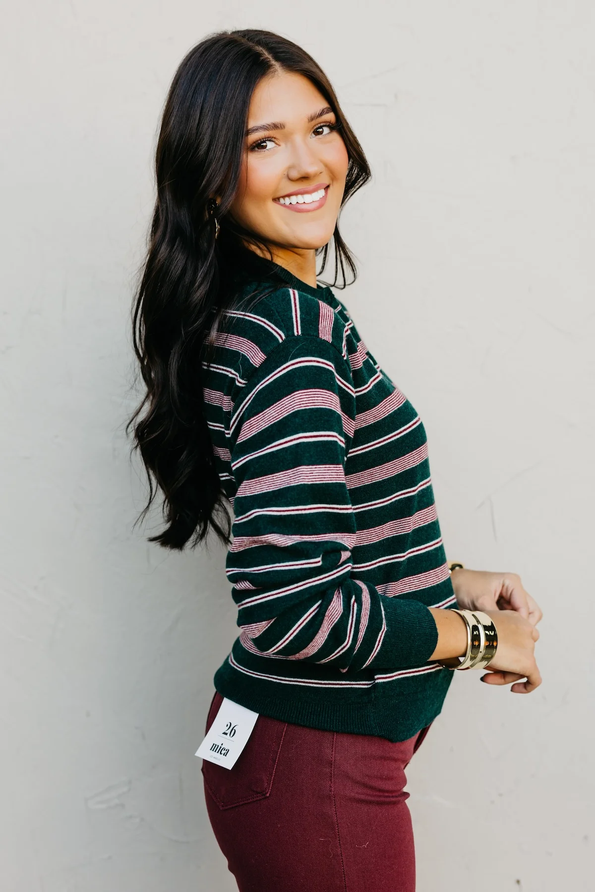 The Kathy Stripe Cashmere Polo Sweater - Image 7