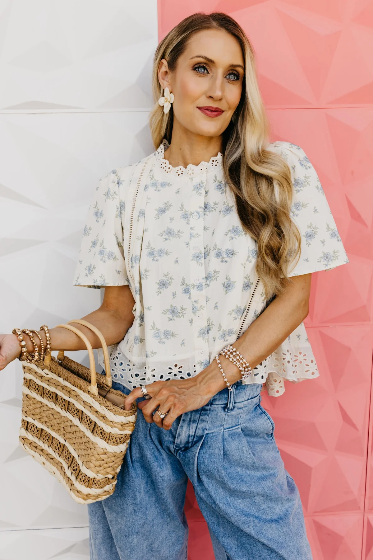 The Kayleigh Floral Flutter Sleeve Blouse