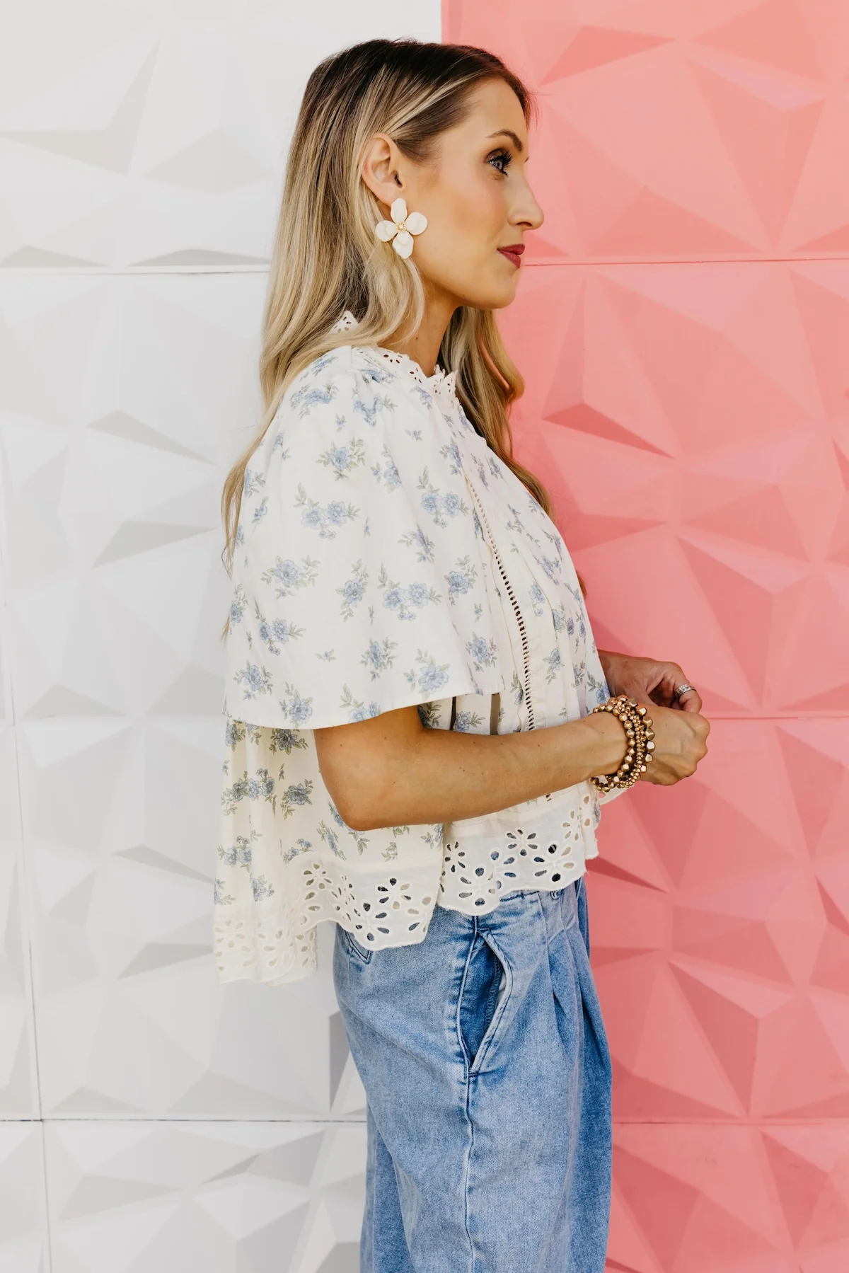The Kayleigh Floral Flutter Sleeve Blouse - Image 8