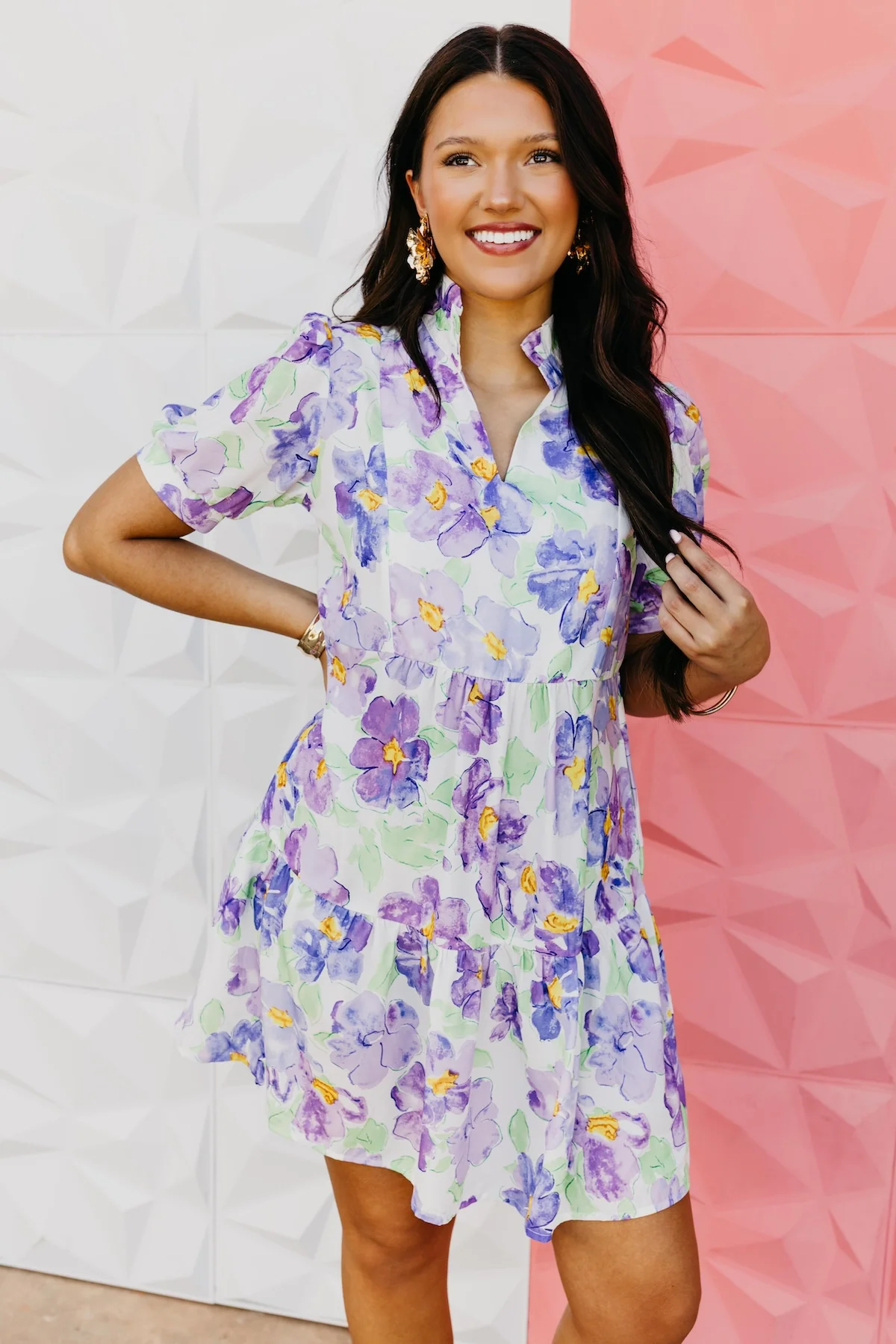The Kayson Floral Tiered Mini Dress - Image 6