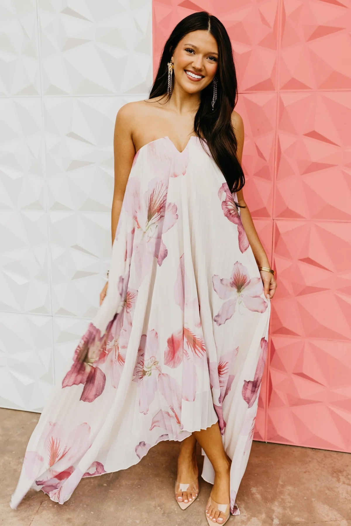 The Keira Pleated Floral Maxi Dress