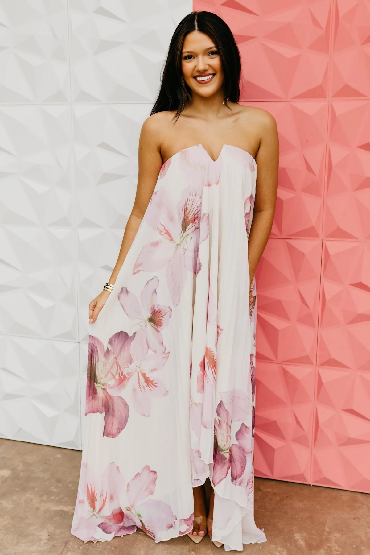 The Keira Pleated Floral Maxi Dress - Image 2