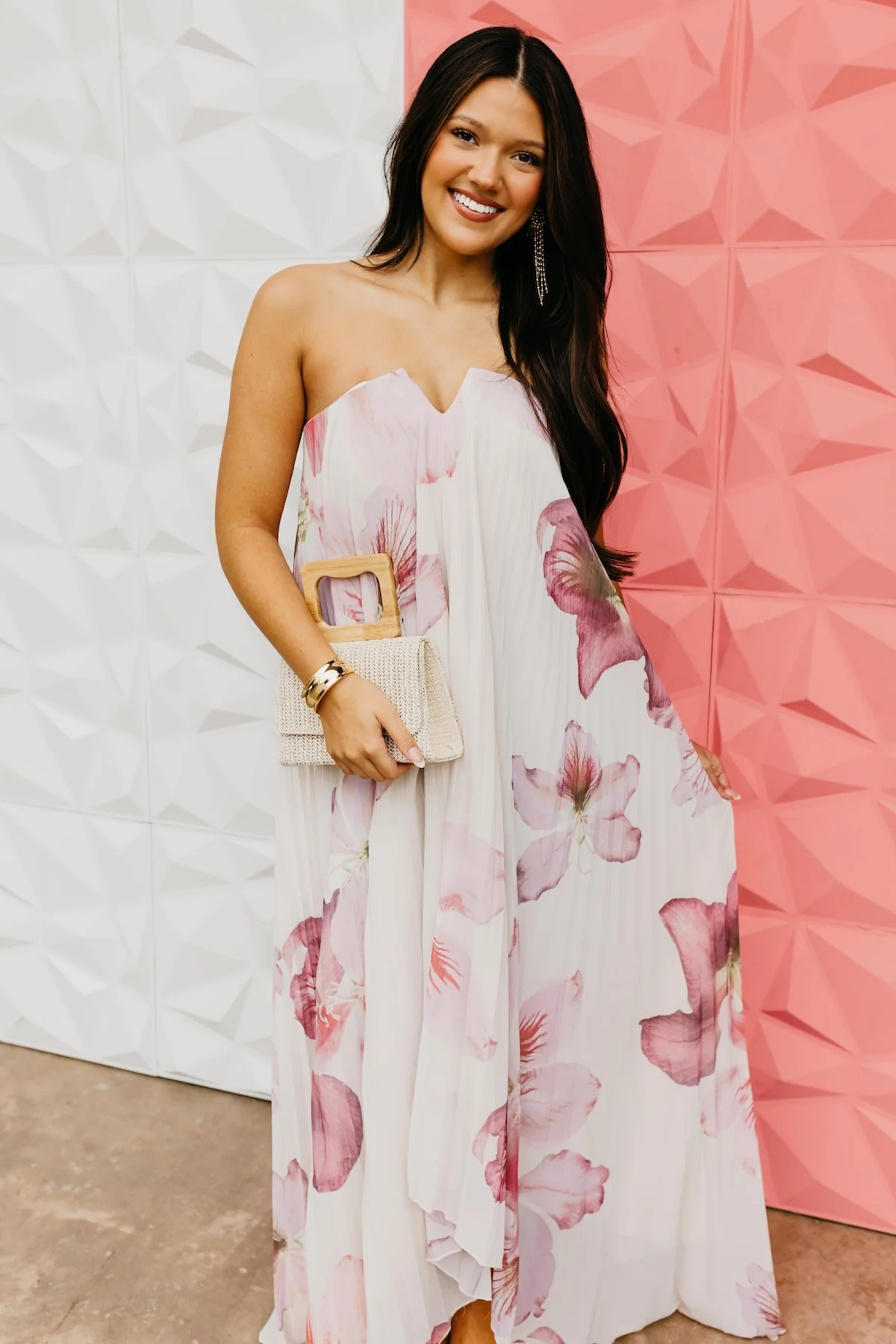 The Keira Pleated Floral Maxi Dress - Image 3
