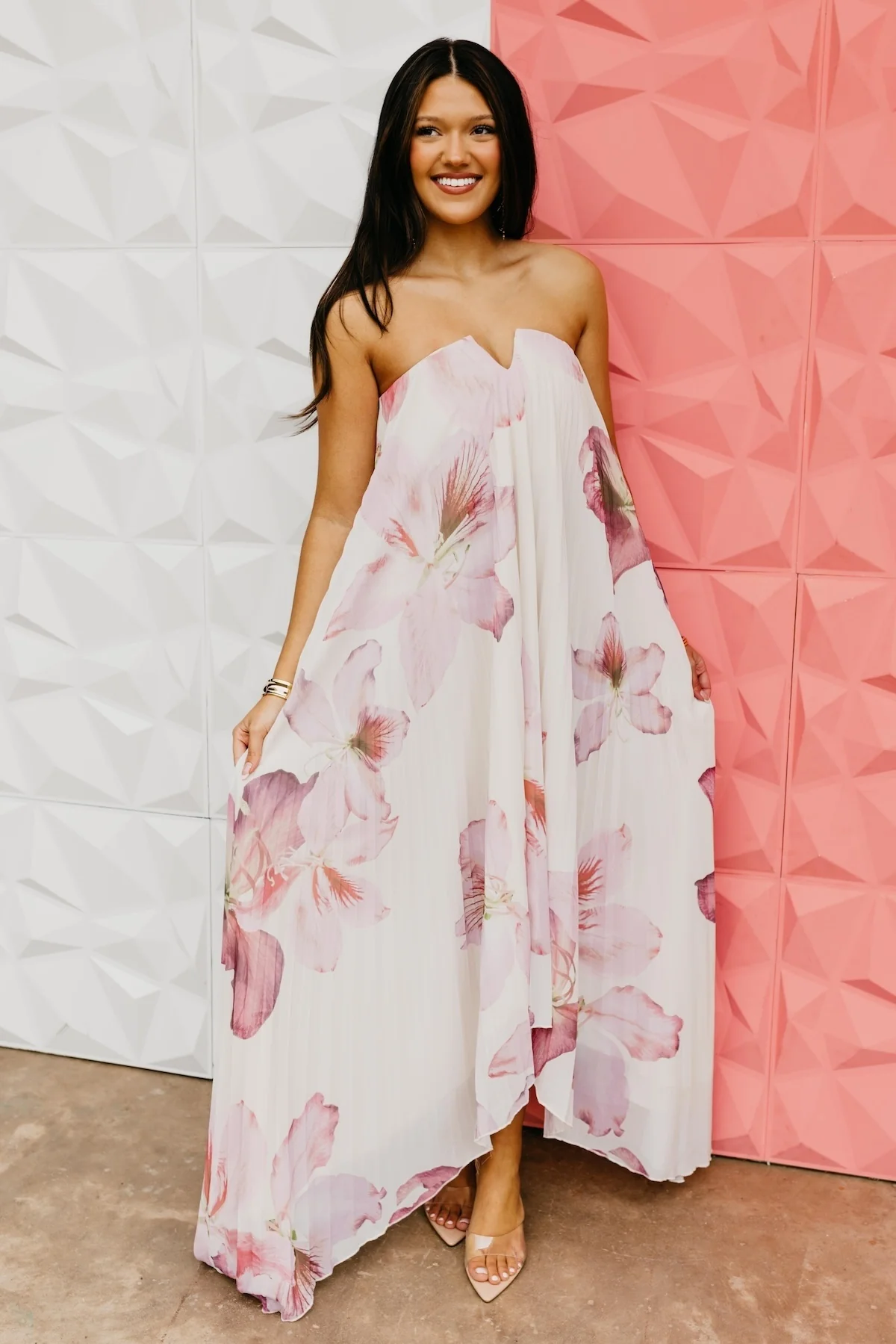 The Keira Pleated Floral Maxi Dress - Image 6