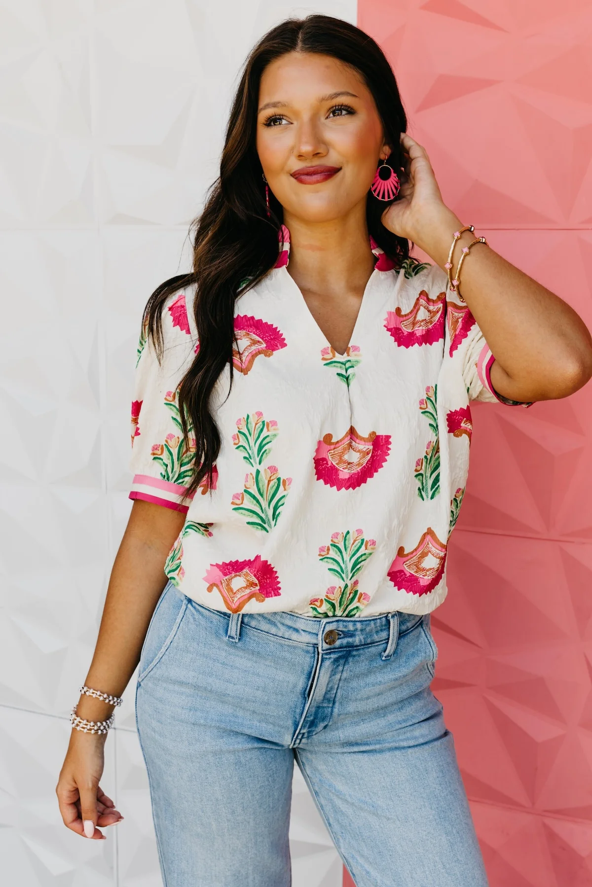 The Kelsey Floral Crepe Top - Image 4