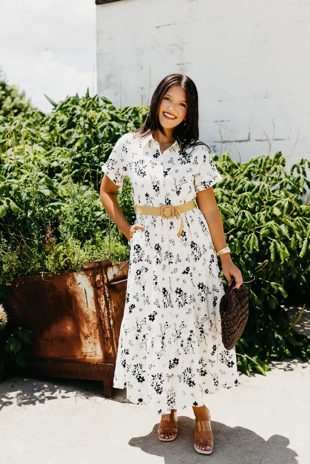 The Killian Embroidered Floral Belted Midi Dress - Image 2
