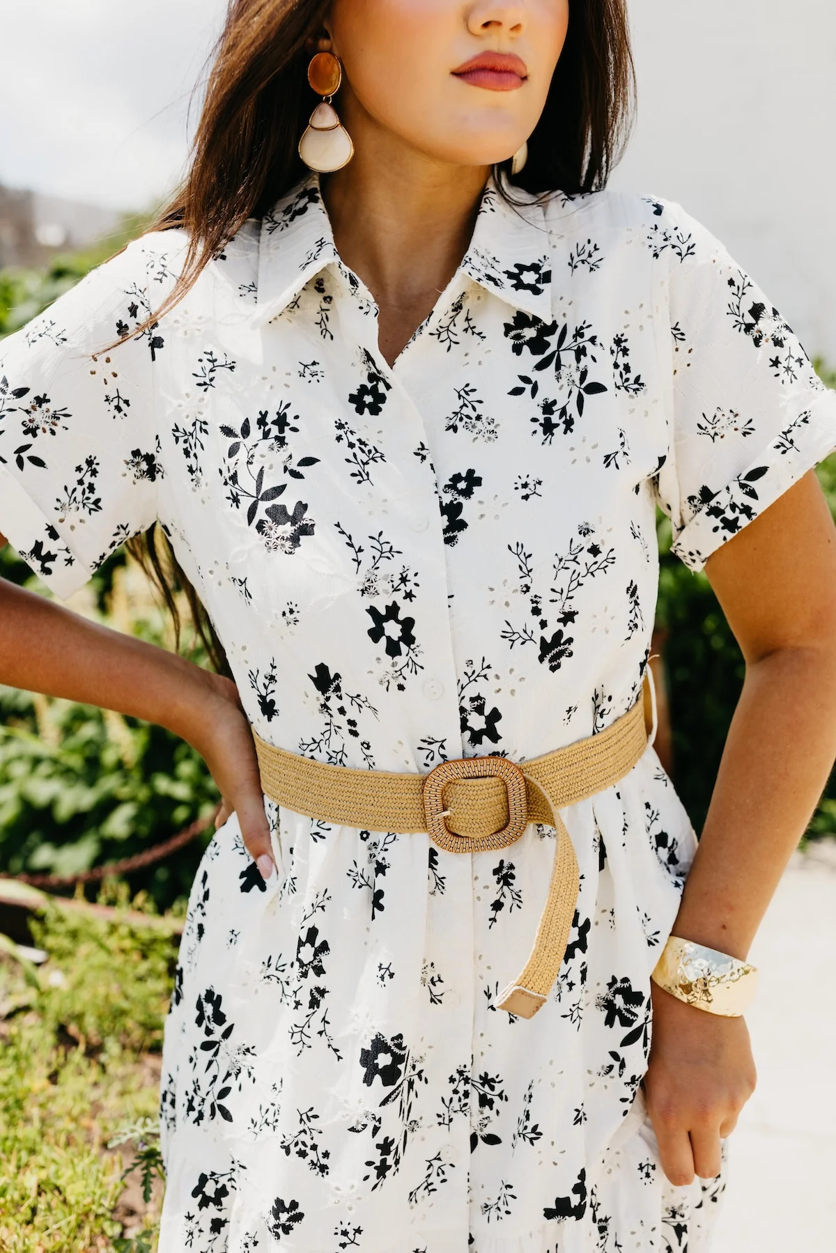 The Killian Embroidered Floral Belted Midi Dress - Image 4