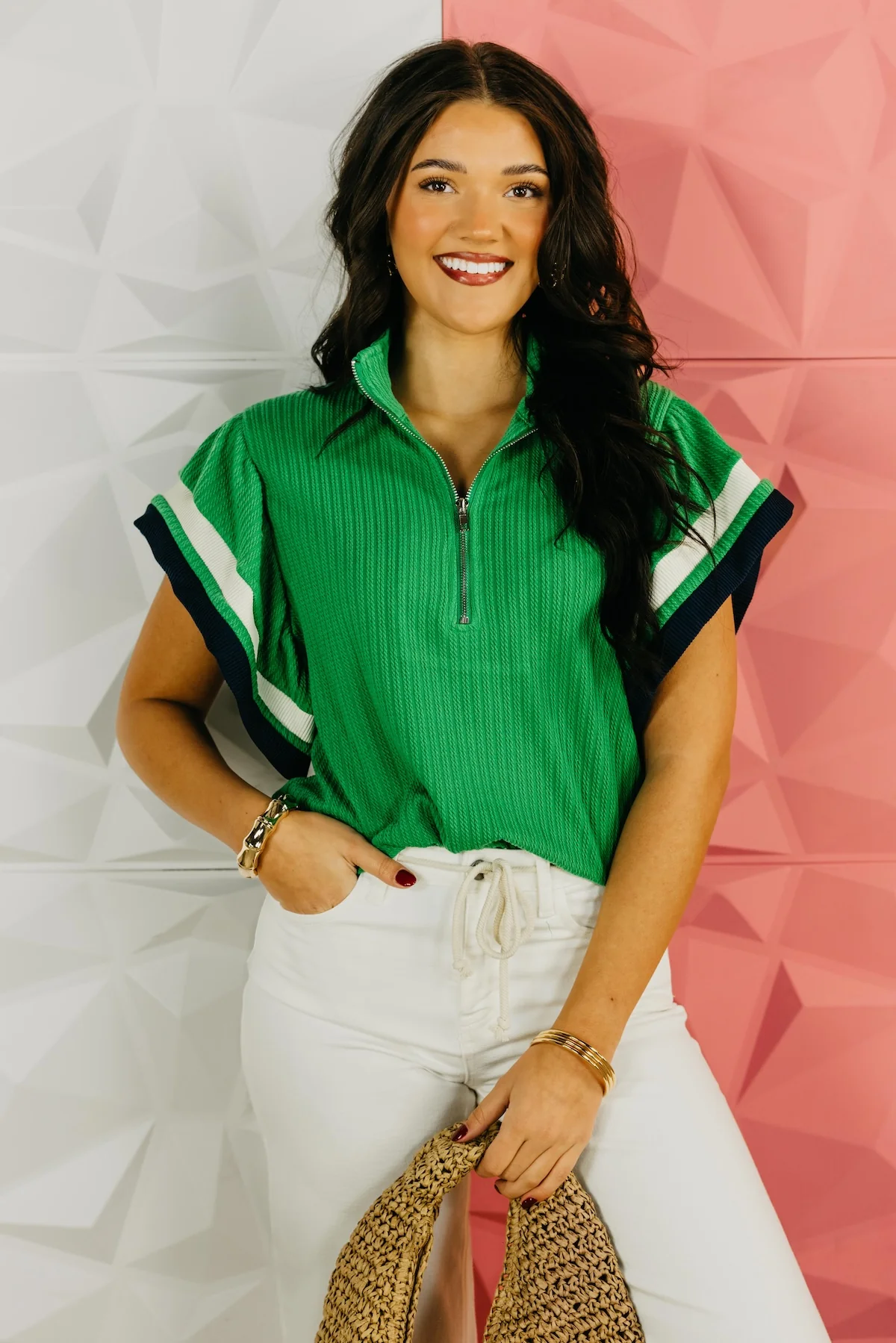 The Kimora Double Flutter Quarter Zip Top - Image 4