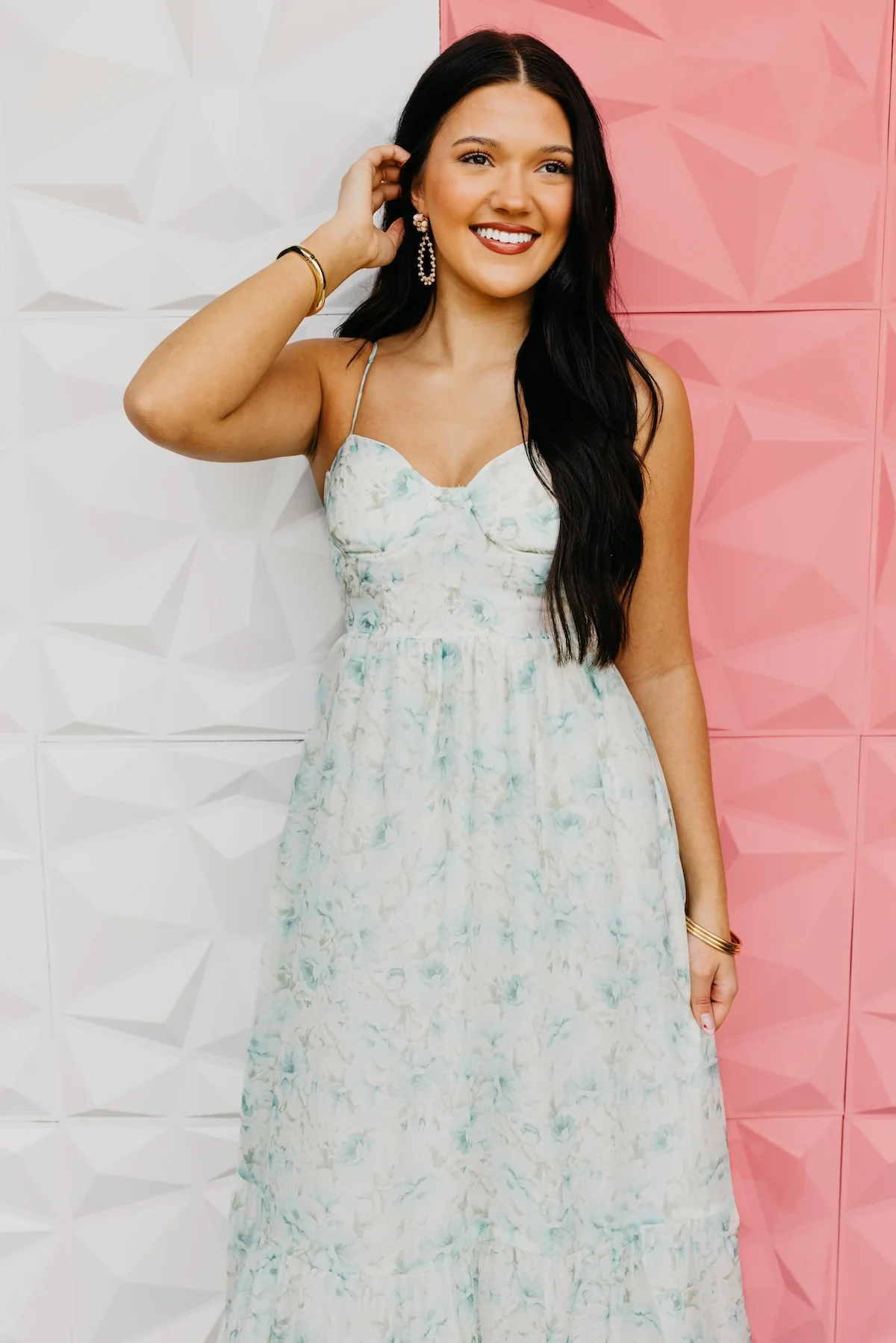 The Kingston Floral Corset Midi Dress - Image 6