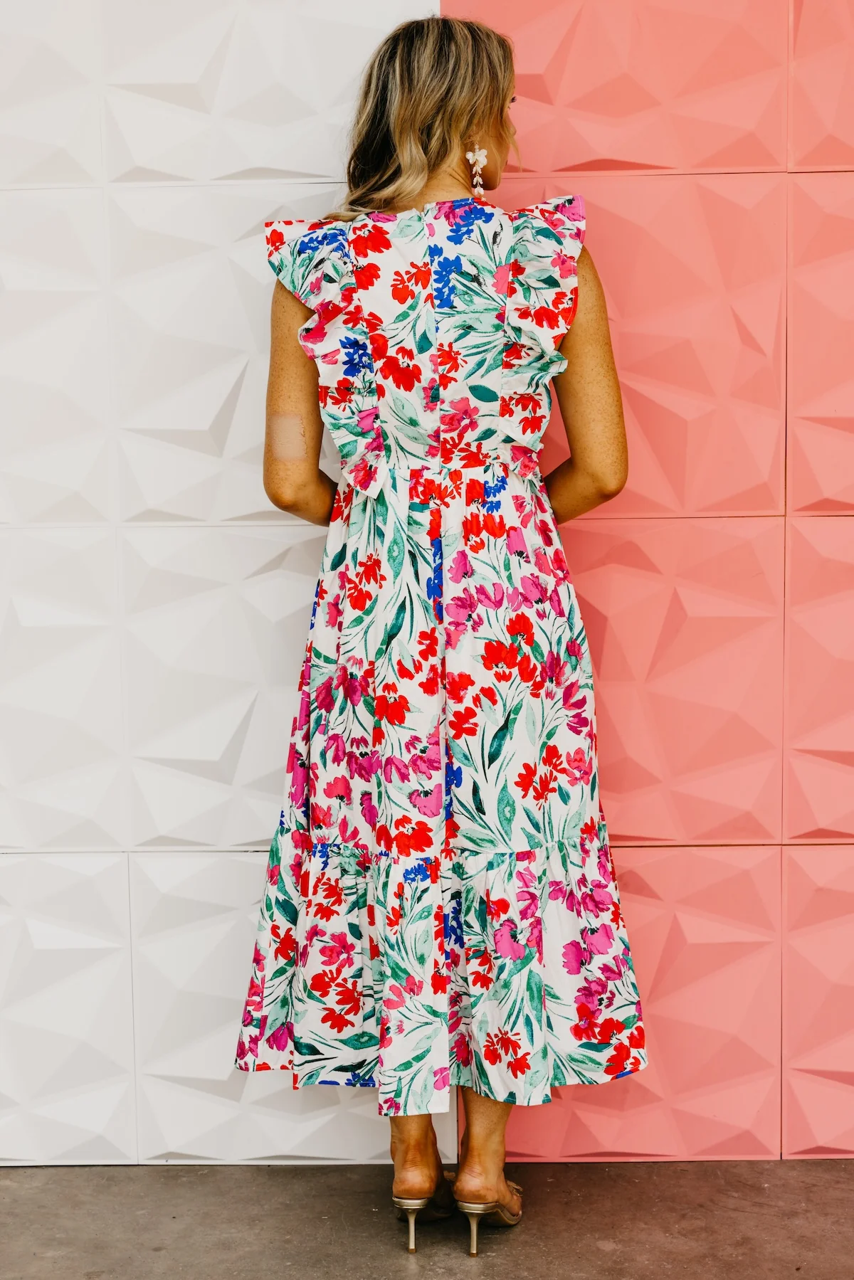 The Kivia Floral Poplin Midi Dress - Image 12