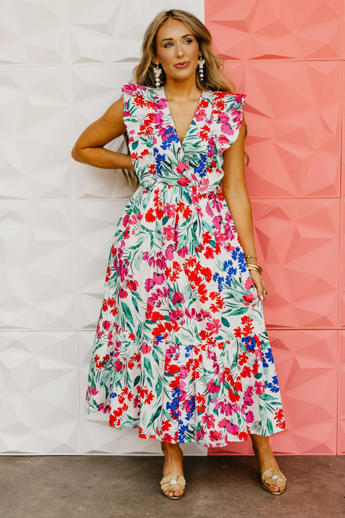 The Kivia Floral Poplin Midi Dress - Image 8