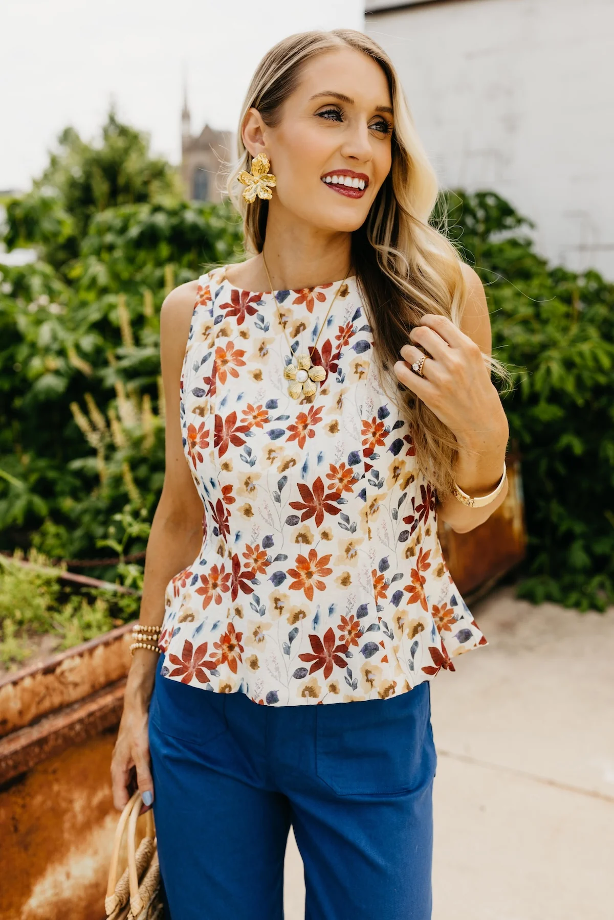 The Kolton Floral Peplum Top - Image 3