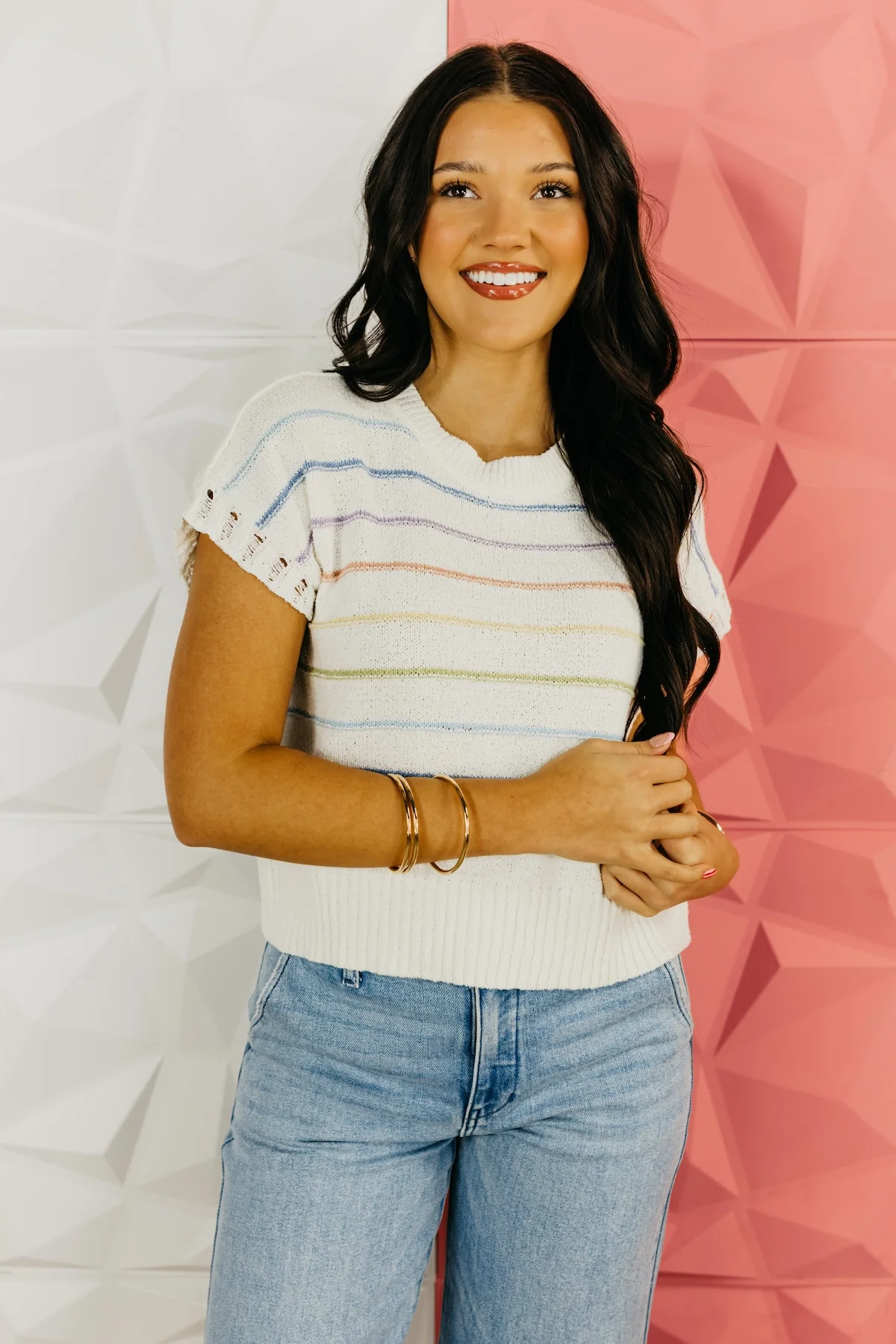 The Krysten Stripe Sleeve Sweater - Image 7