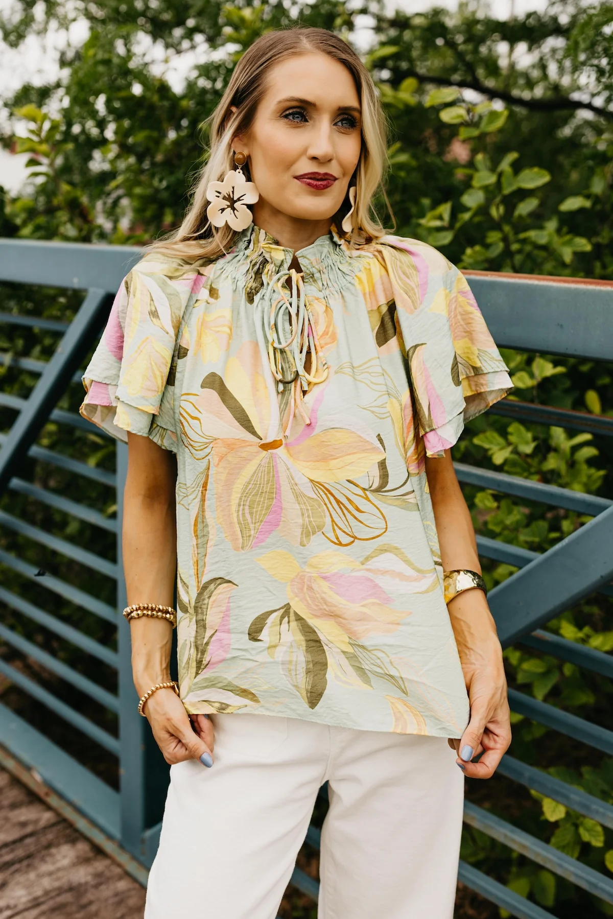 The Kyson Floral Tie Top - Image 7