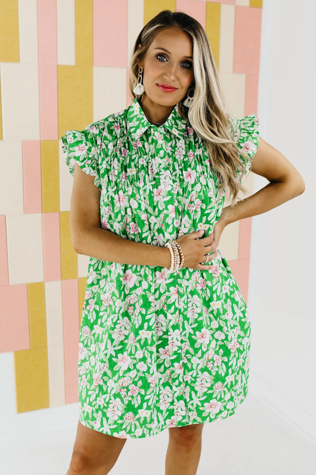 The Lainey Floral Flutter Sleeve Mini Dress - FINAL SALE - Image 4