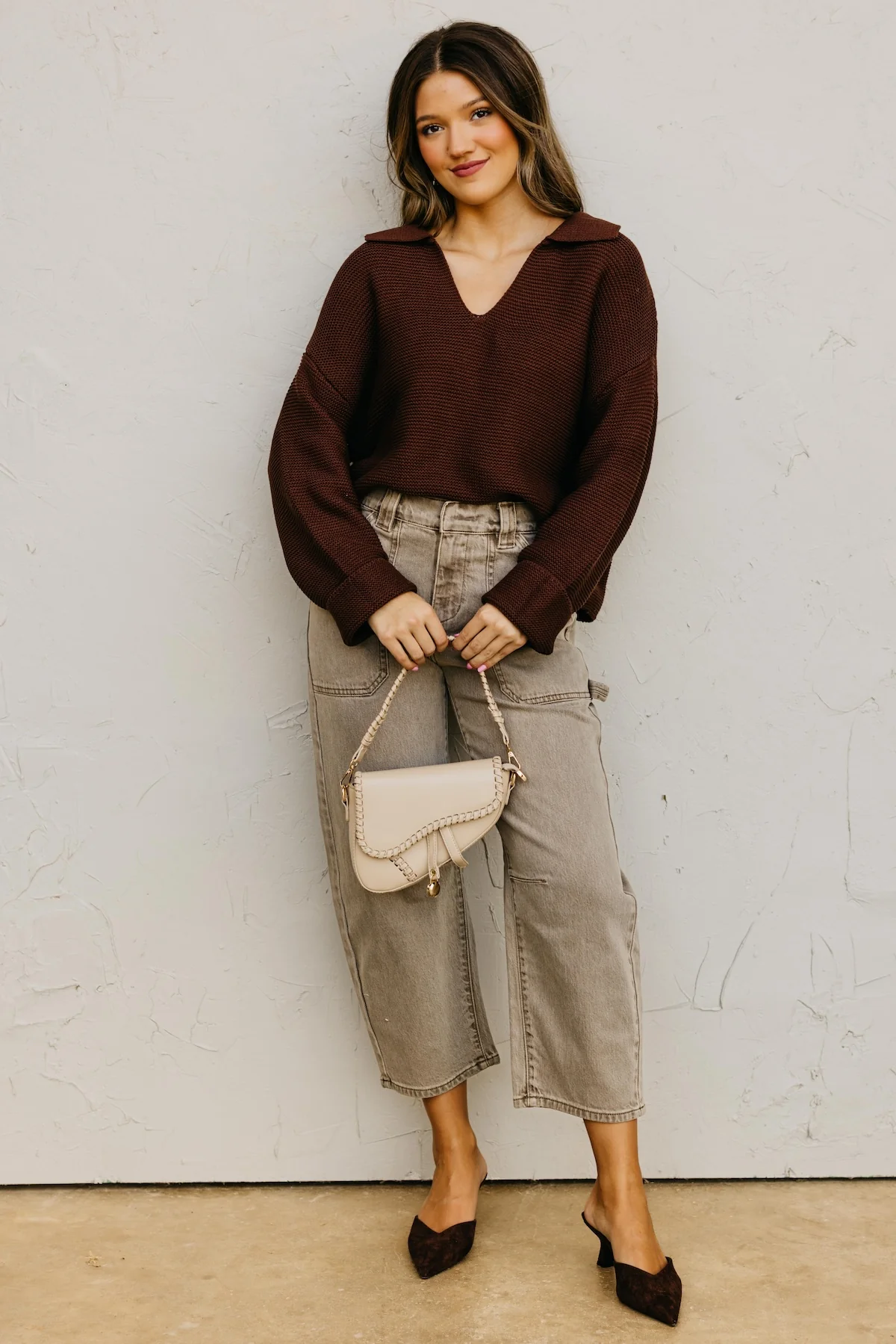 The Lala Collar V Neck Sweater - Image 4